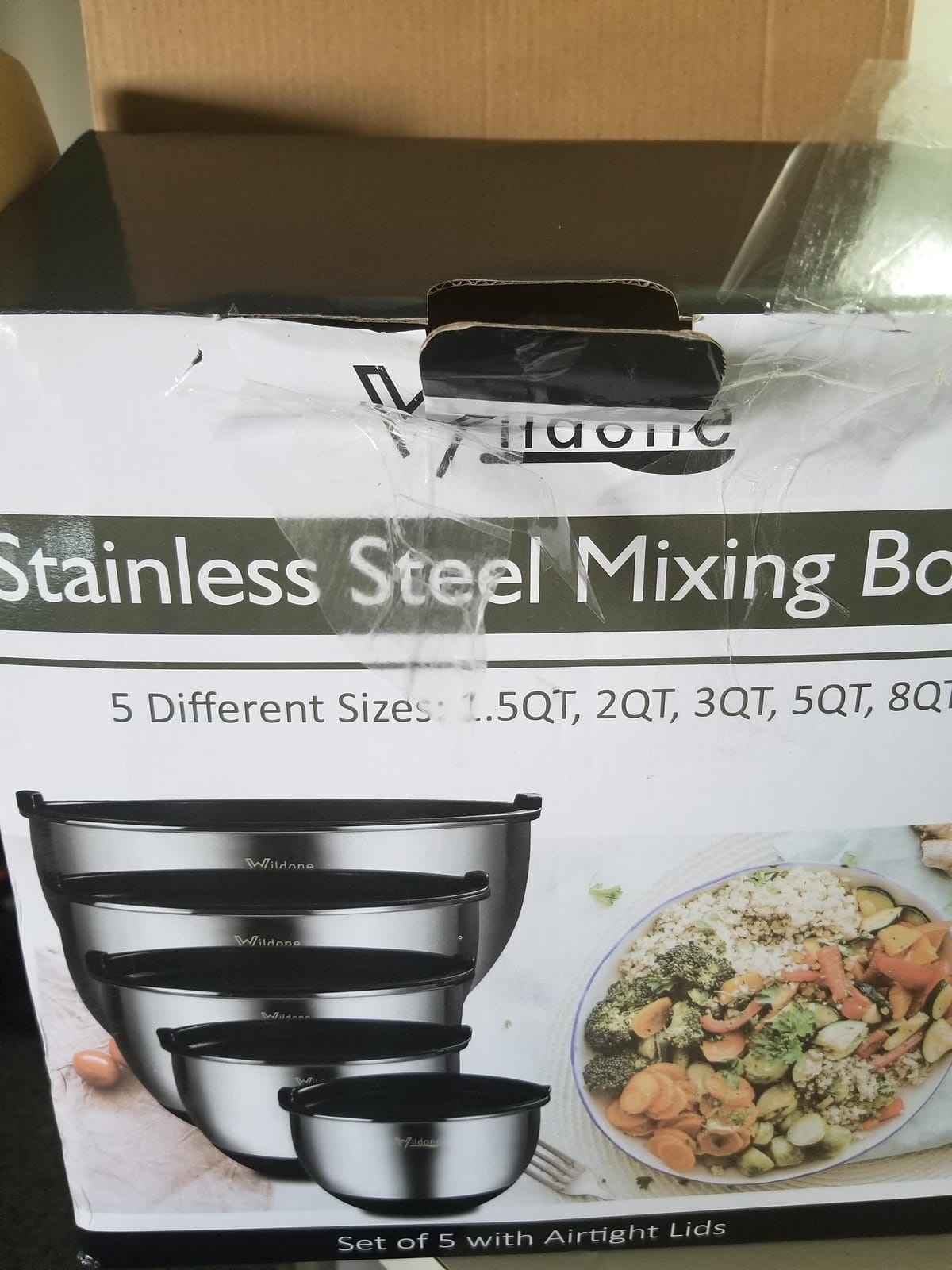 Wildone Mixing Bowls with Lids Set, Stainless Steel Mixing Bowls Set of 5 customer photo 2