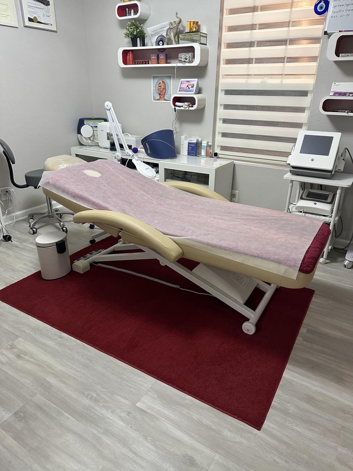 Professional Electric Massage & Spa Table, Lift Back, Beige | Quiet German Motors, Adjustable Height and Backrest by Foot Control, ADA Compliant Esthetician Treatment Bed customer photo 1