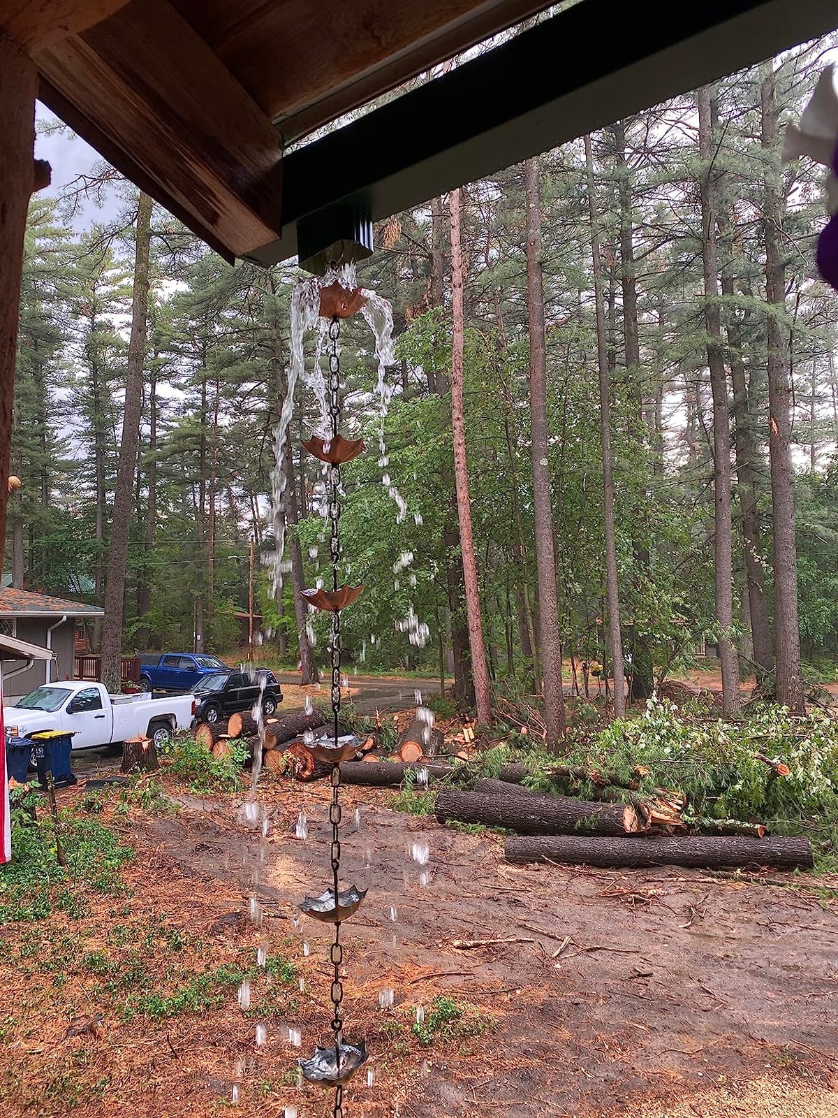 Topadorn Copper Rain Chain for Gutters, 8.5 FT Solid Copper, 11 Lotus Cups customer photo 1