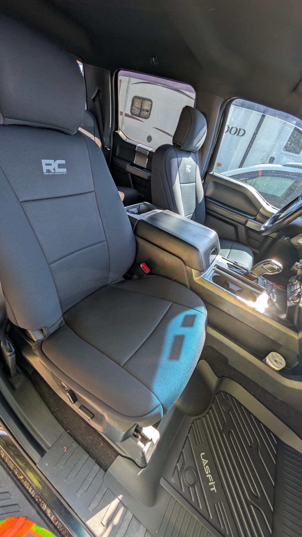 Rough Country Neoprene Seat Covers for 15-22 F-150 |17-22 Super Duty - 91016,Black, Front customer photo 2