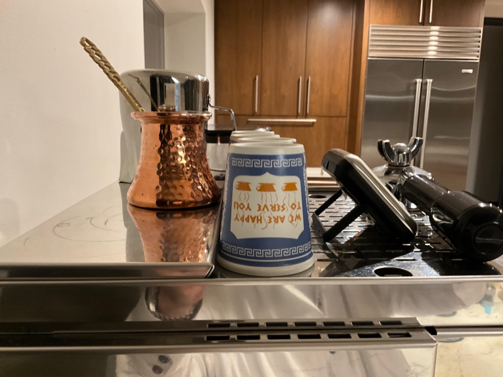 Volarium Turkish Coffee Pot, Greek Arabic Coffee Maker, Hammered Copper Coffee Cezve, Stove Top Coffee Maker (Large) customer photo 1