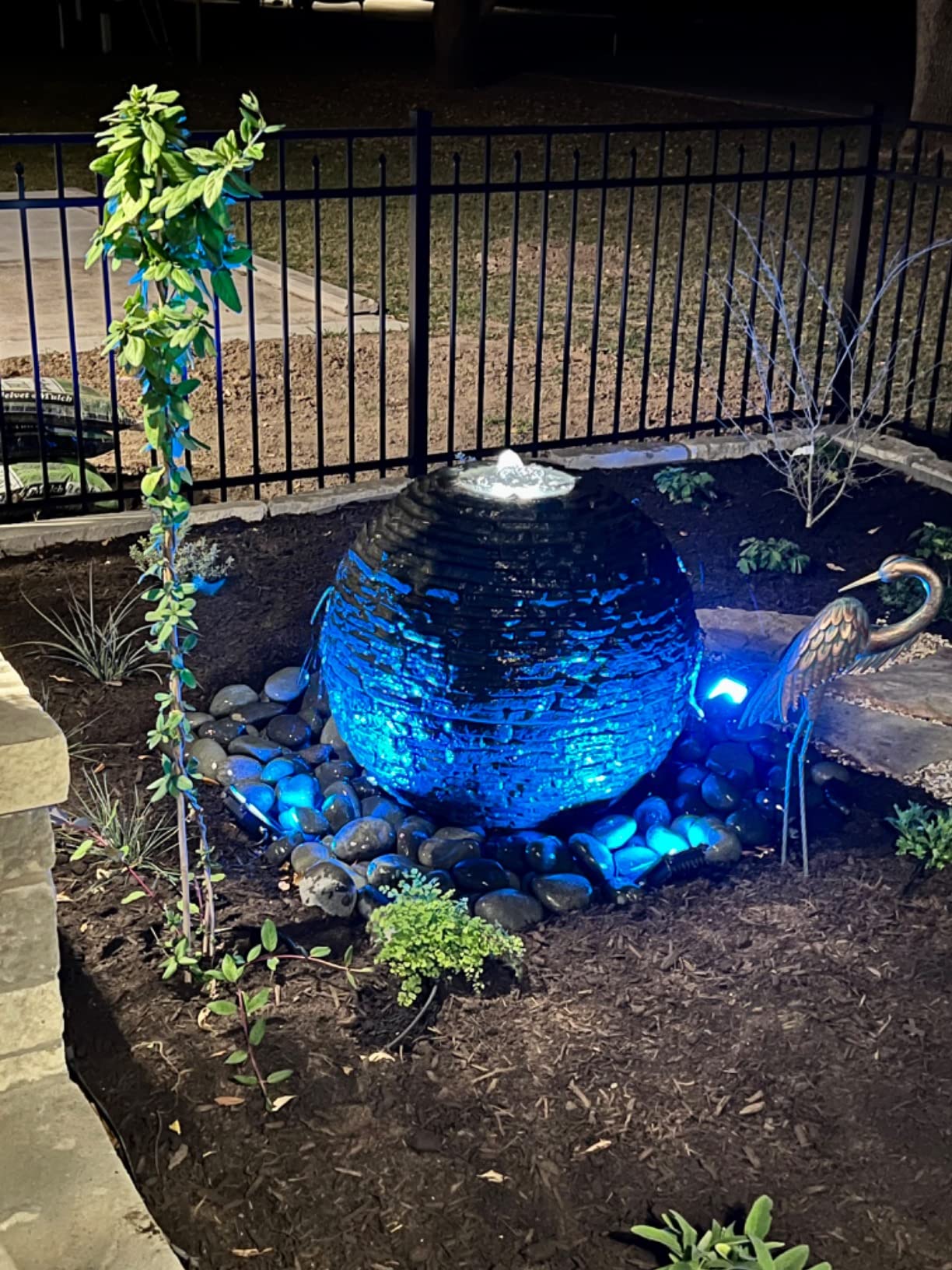 Aquascape Stacked Slate Sphere Water Fountain and Installation Kit for Yard, Landscape, and Garden, Medium, 78290 customer photo 2