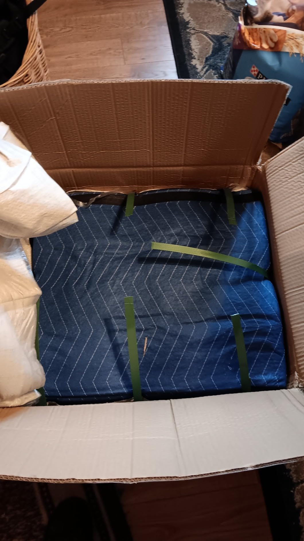 12 Moving Packing Blankets 80 x 72 Inches (35 lb/dz) Heavy Duty Moving Pads for Protecting Furniture Professional Quilted Shipping Furniture Pads (Blue 12PCS) customer photo 1