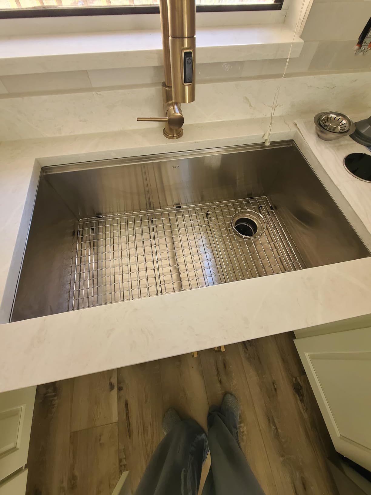 KRAUS Stainless Steel 32 in Undermount Kitchen Sink KWU110-32 | 16-gauge TRU16 steel, integrated ledge for accessories, cutting board and roll-up rack included, NoiseDefend soundproofing customer photo 2