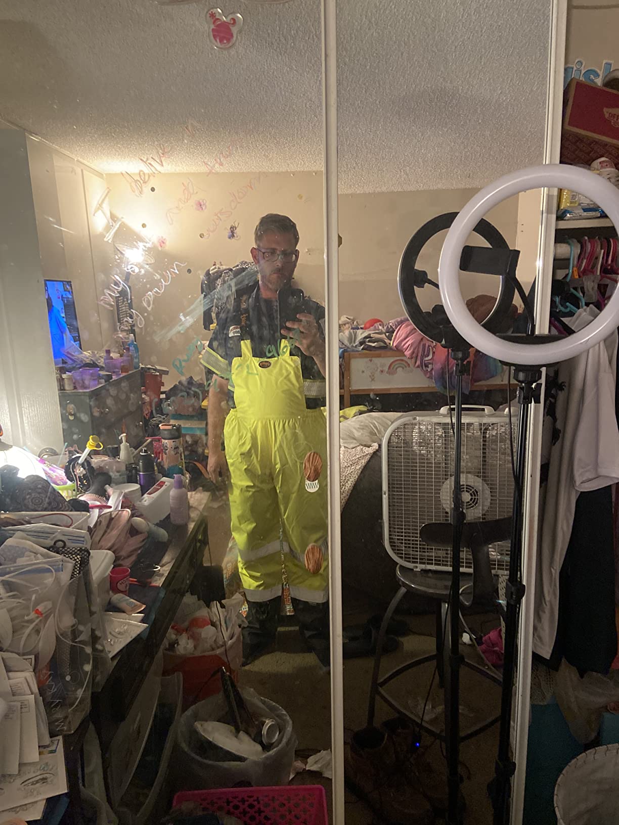 Pioneer Hi Vis Ripstop Waterproof Bib Pants/Overalls for Men - Reflective Safety Work Rain Pants customer photo 2