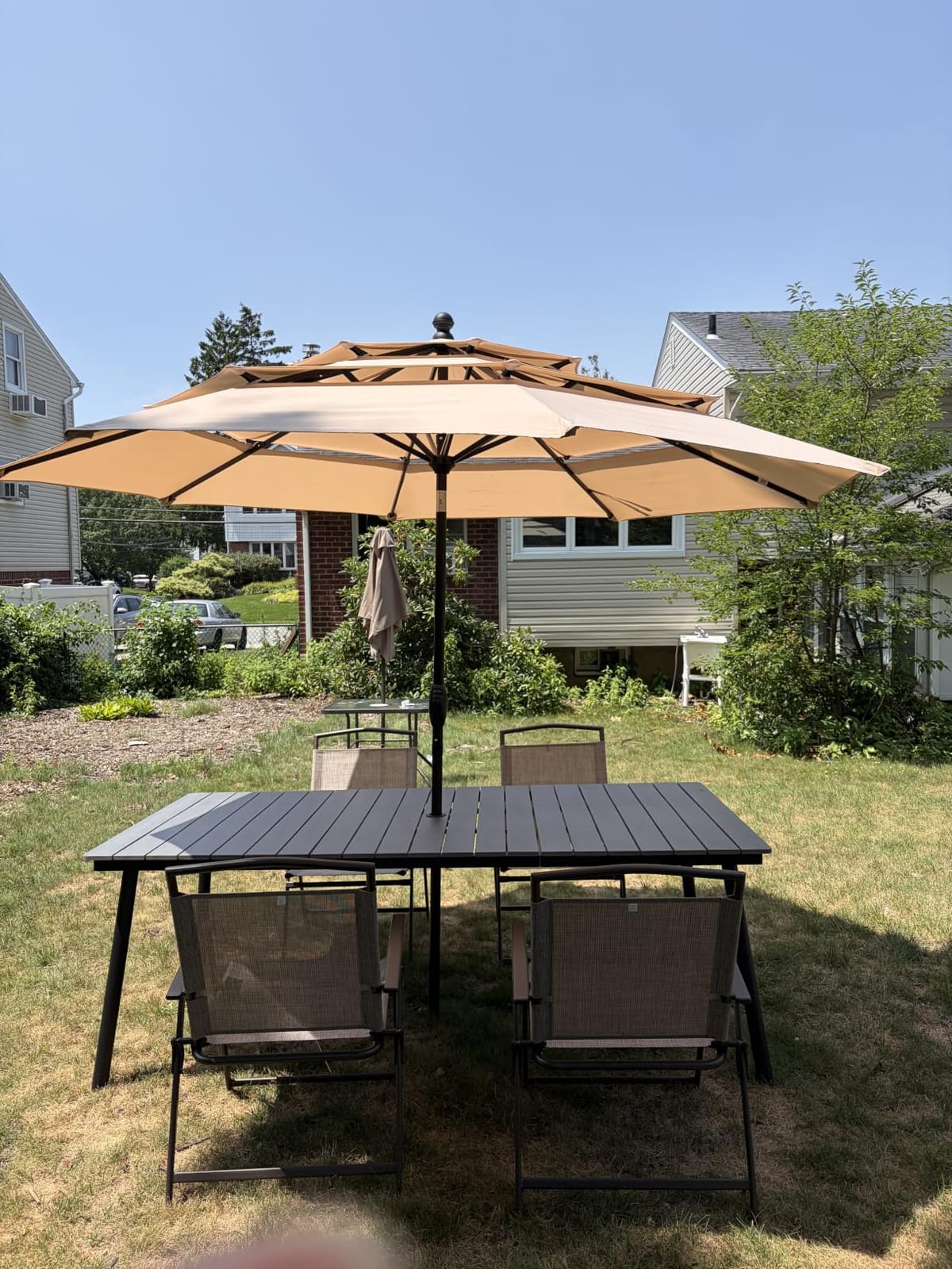 PHI VILLA 10ft Outdoor Patio Umbrellas, 3 Tier Vented Table Umbrella, Navy customer photo 1