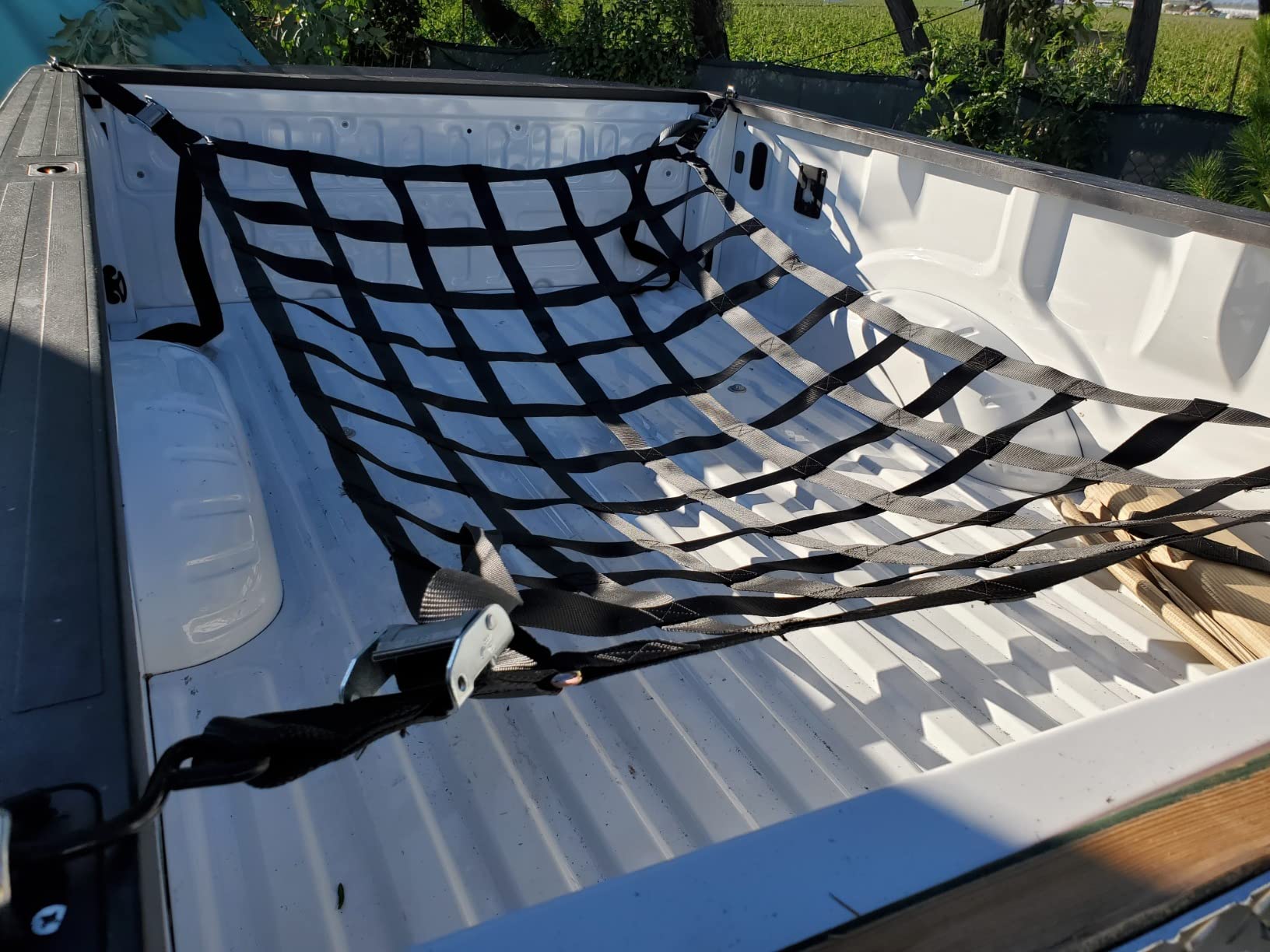 US Cargo Control Cargo Net for Pickup Truck Bed 6.8 FT x 4.2 FT, Adjustable Truck Cargo Net with S-Hooks & Cam Buckles, Fits Long Pickup Beds - Can Also Use in Trailers, Garages, Sheds customer photo 1