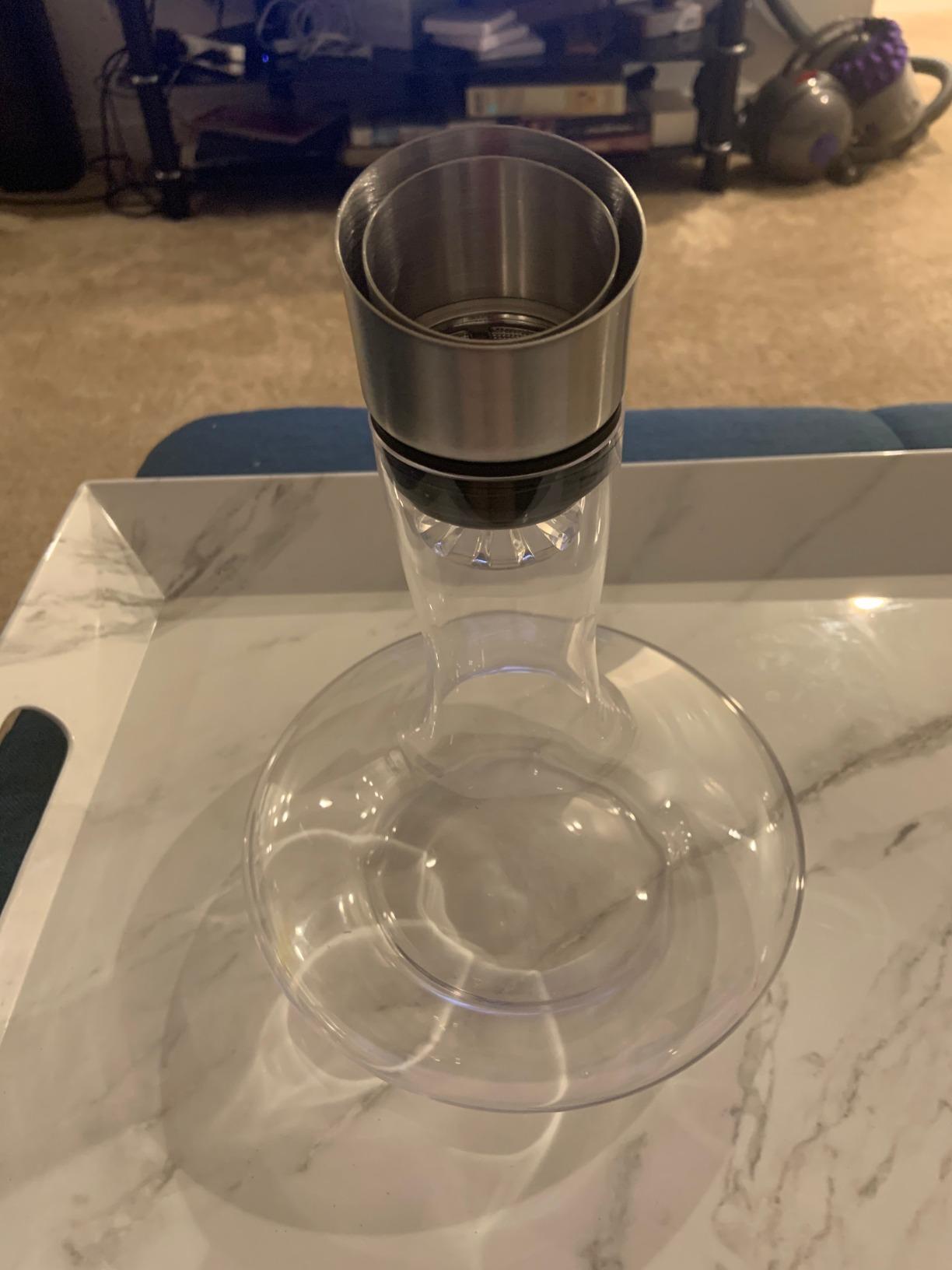 Wine Decanter Built-in Aerator Pourer, Wine Carafe, Red Wine Decanter,100% Lead-free Crystal Glass, Wine Hand-held Aerator, Wine Gift, Wine Accessories (Clear，Crystal) customer photo 1