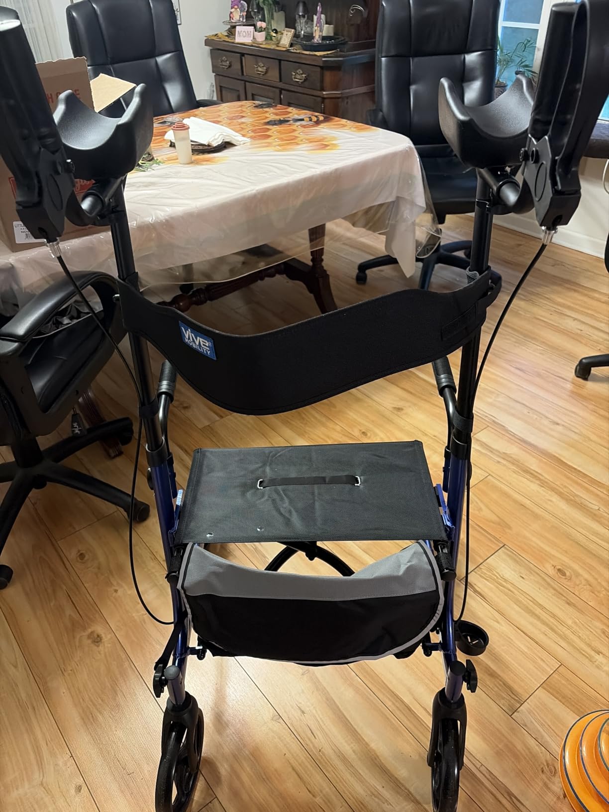 Vive Mobility Upright Walker with Seat - Stand Up Rollator, Arm Rests customer photo 2