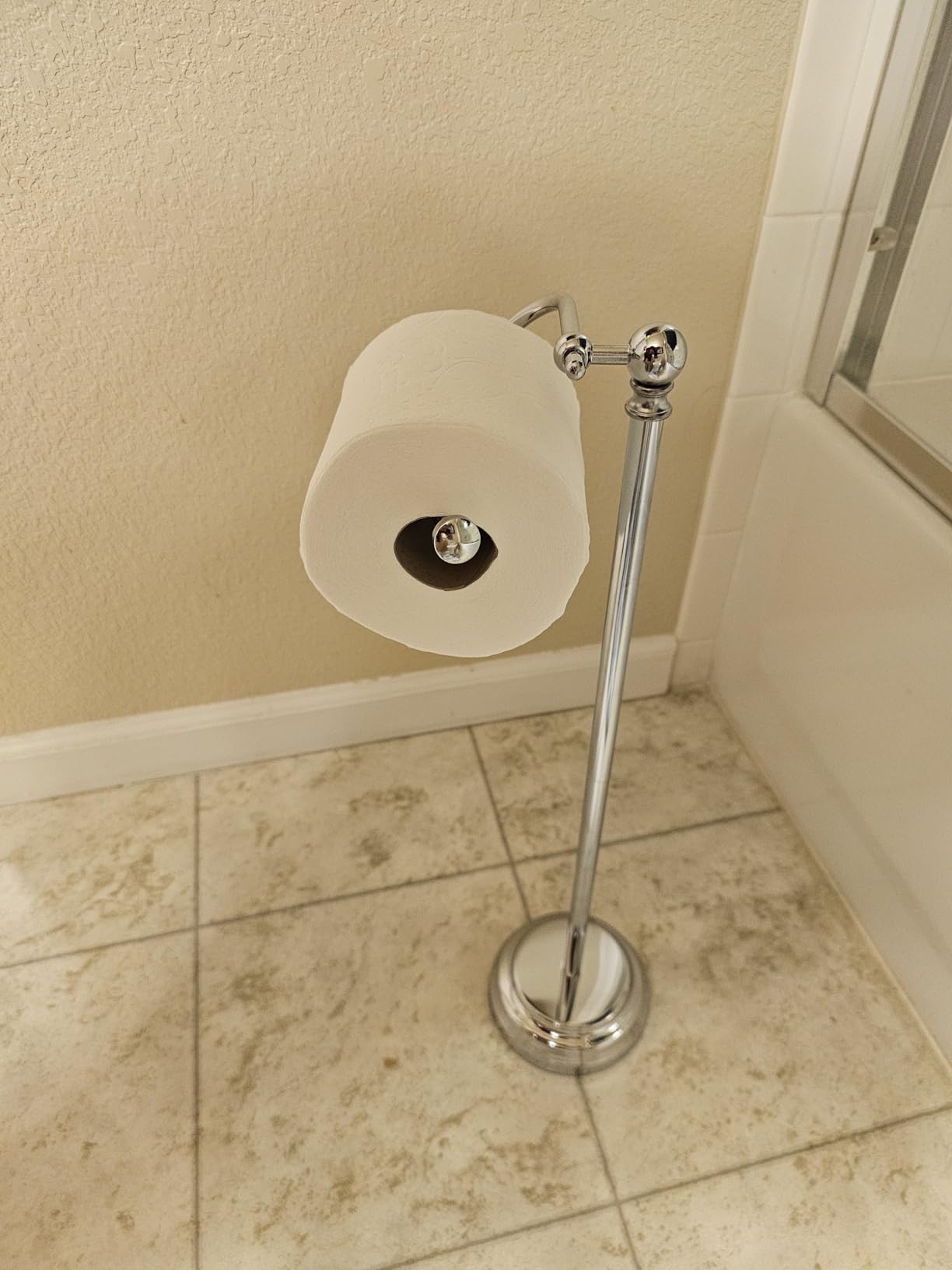 SunnyPoint Classic Bathroom Free Standing Toilet Tissue Paper Roll Holder Stand customer photo 2