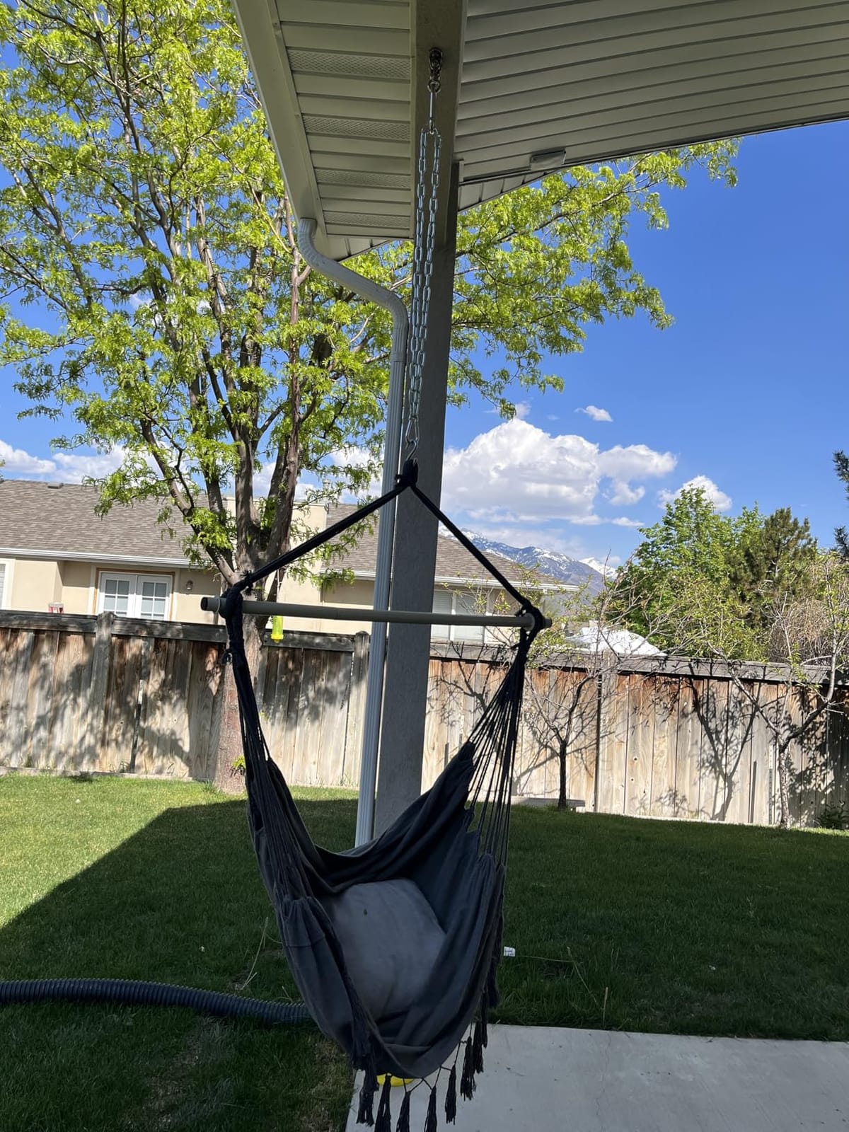 Y- STOP Hammock Chair Hanging Rope Swing, Max 500 Lbs, 2 Cushions Included, Large Macrame Hanging Chair with Pocket for Superior Comfort, with Hardware Kit (Beige) customer photo 1