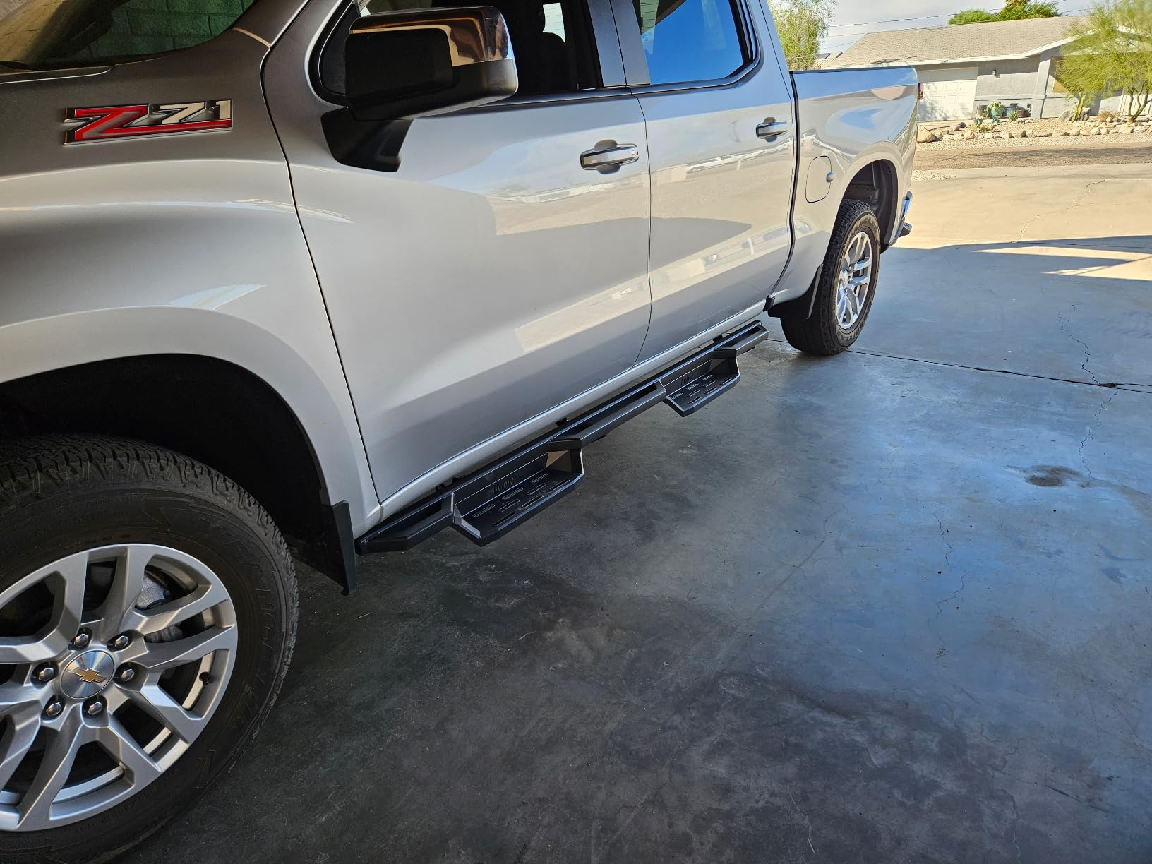 APS Stainless Steel 6.5in Nerf Bars Pocket Steps Square Tube Rocker Guards Compatible with Chevy Silverado GMC Sierra Crew Cab 19-26 customer photo 2