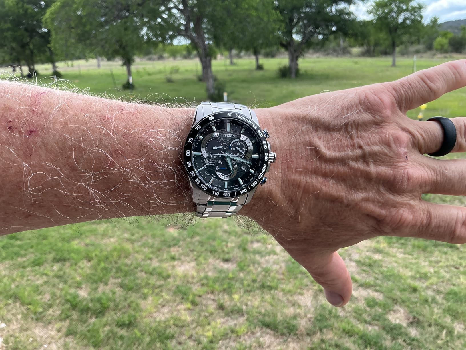 Men's Eco-Drive Sport Luxury PCAT Chronograph Watch customer photo 2