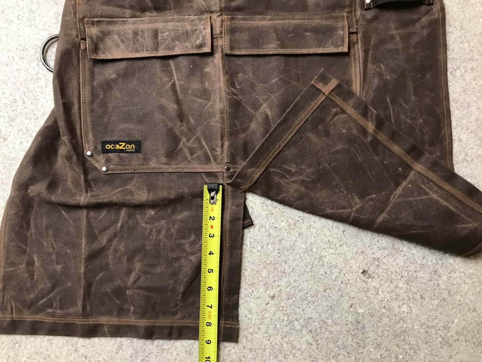 ecoZen Waxed Canvas Welding Apron with Kevlar Thread - Heat and Chemical Resistant, Fully Adjustable to Comfortably Fit Men and Women, 27 x 34 inches, Heavy Duty Tool Apron - Black, Size S to XXL customer photo 1