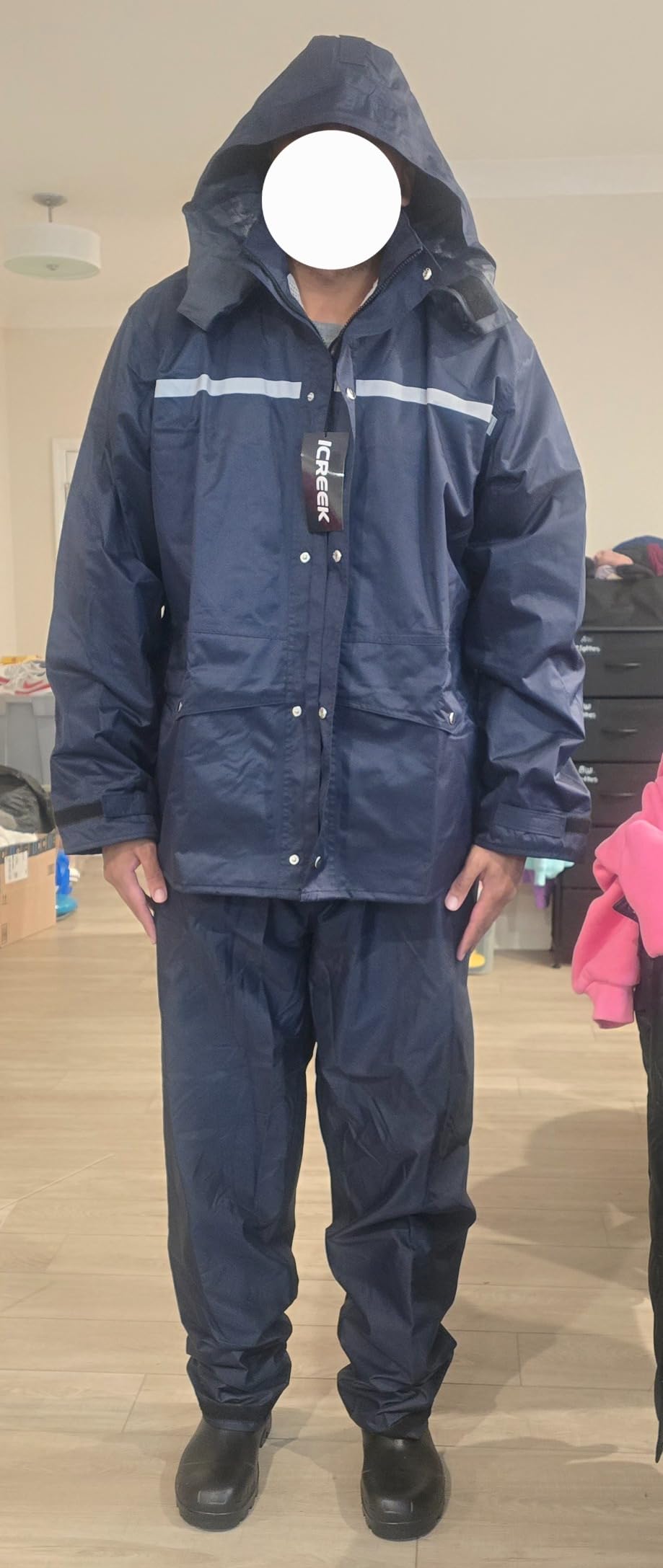 iCreek Rain Suit Waterproof Hi Vis Raincoat Reflective Rain Gear Unisex customer photo 2