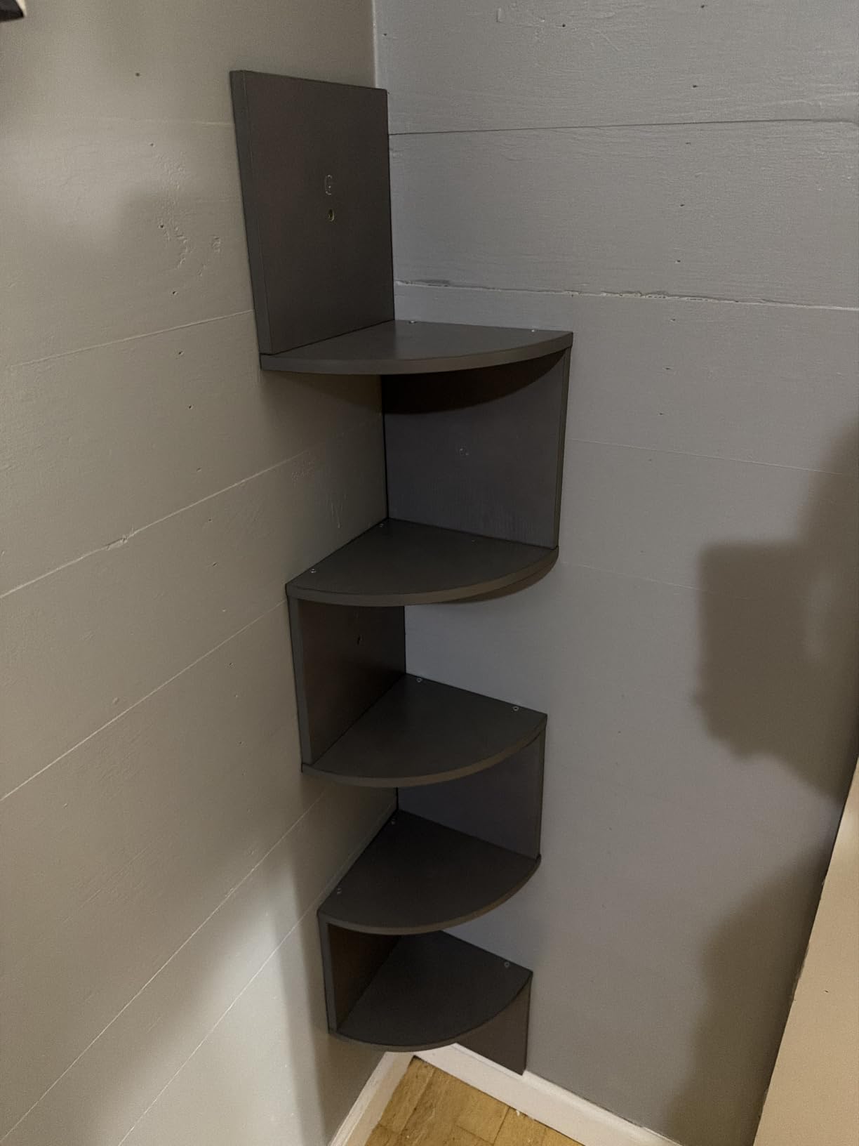 VASAGLE Corner Shelf Wall Mount, 5-Tier Floating Corner Bookshelf customer photo 2
