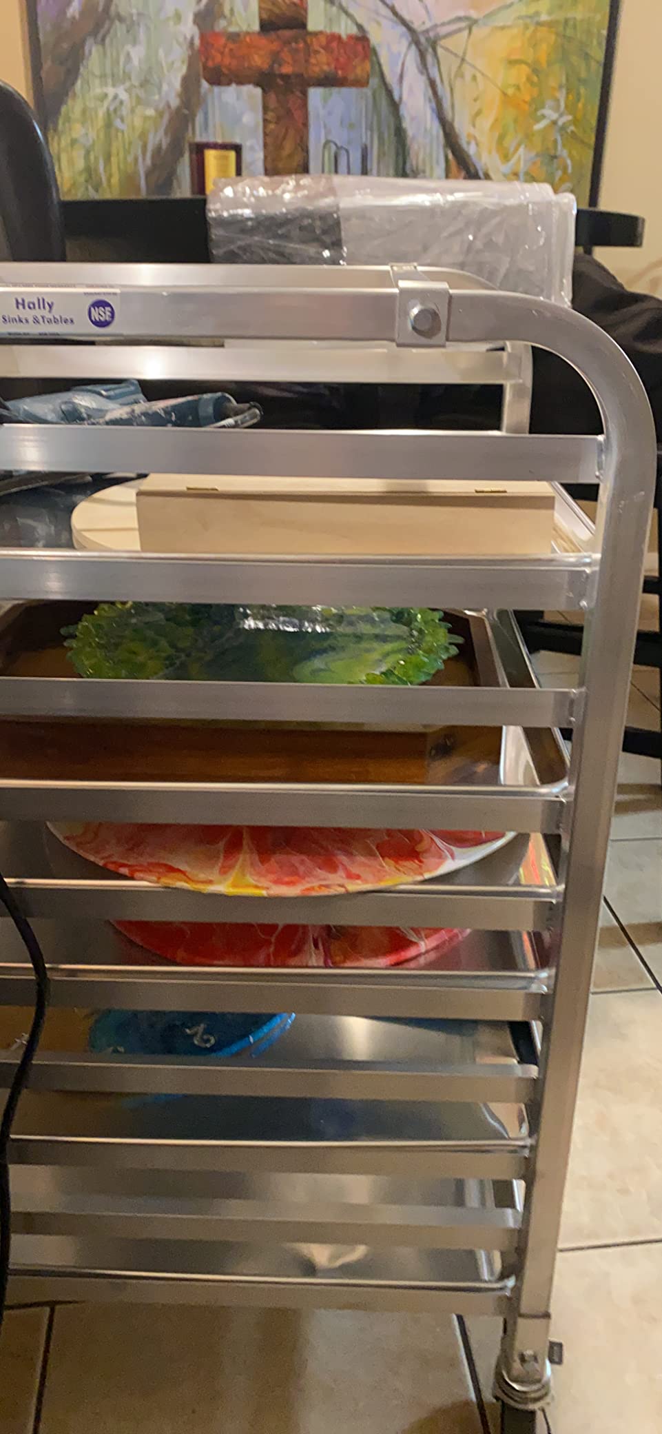 Hally Bun Pan Rack 10 Tier with Wheels Commercial Bakery Racking Aluminum customer photo 1