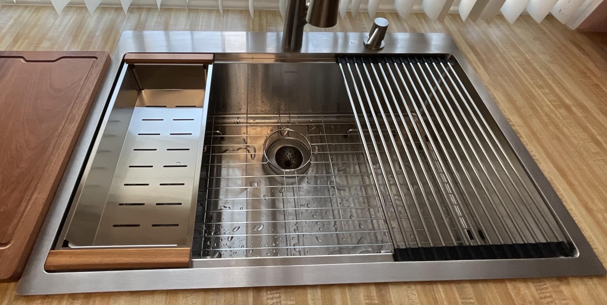 Lordear 33 Inch Drop In Kitchen Sink Workstation All In One SUS304 16 Gauge Stainless Steel 33x22 Drop In Sinks Single Bowl Handmade Above the Counter customer photo 2