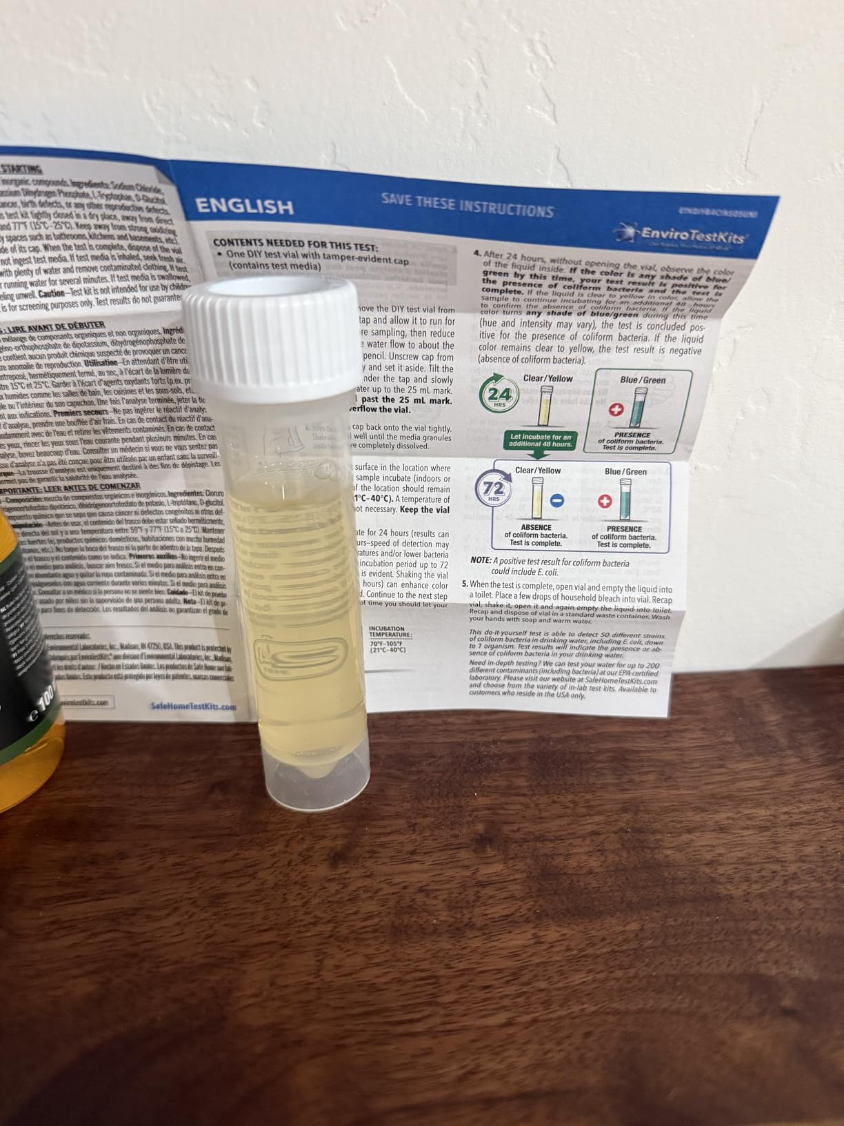 Safe Home DIY Bacteria in Water Test Kit (1 Pack) customer photo 1