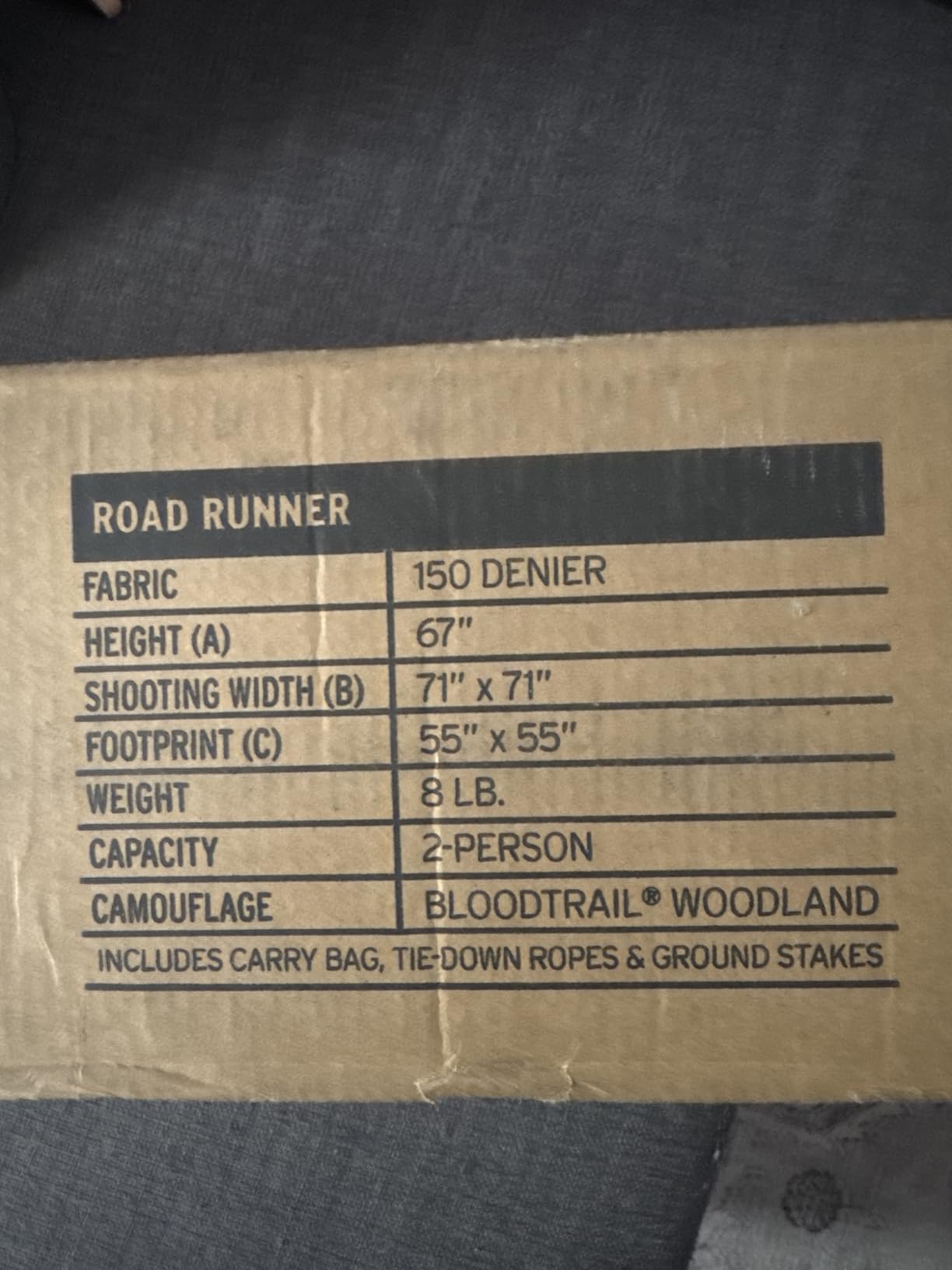 Barronett Blinds® Road Runner, Portable Hunting Blind, Pop-Up Hub Blind, Zipperless Windows, Lightweight, 2-Person, Bloodtrail® Woodland, 67” x 71” x 71”, RR200BT customer photo 1
