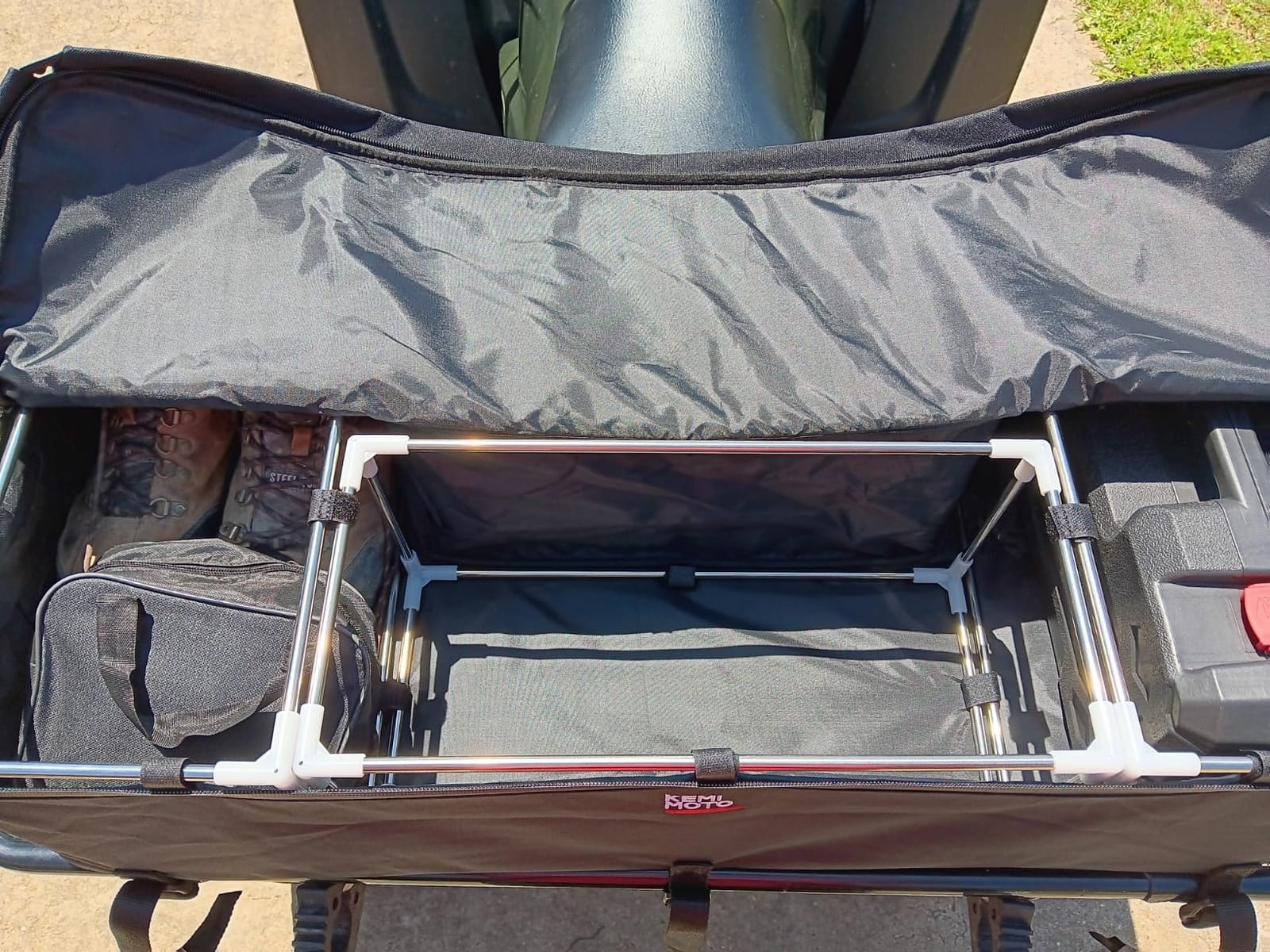 KEMIMOTO Upgraded ATV Storage Bags, 55L ATV Rear Seat Storage Bag | Water-Resistant Four Wheeler Gear Bag Back Seat with Built-In Frame, Removable Cushion for Passenger customer photo 2