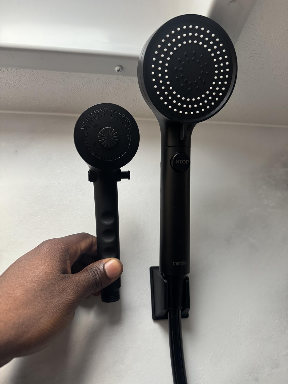 RV Shower Head with Hose, High Pressure Shower Head with Handheld On Off Switch, Travel Trailer, Motorhome and Boat and Camper Must Have RV Accessories Replacement Part, Matte Black customer photo 2