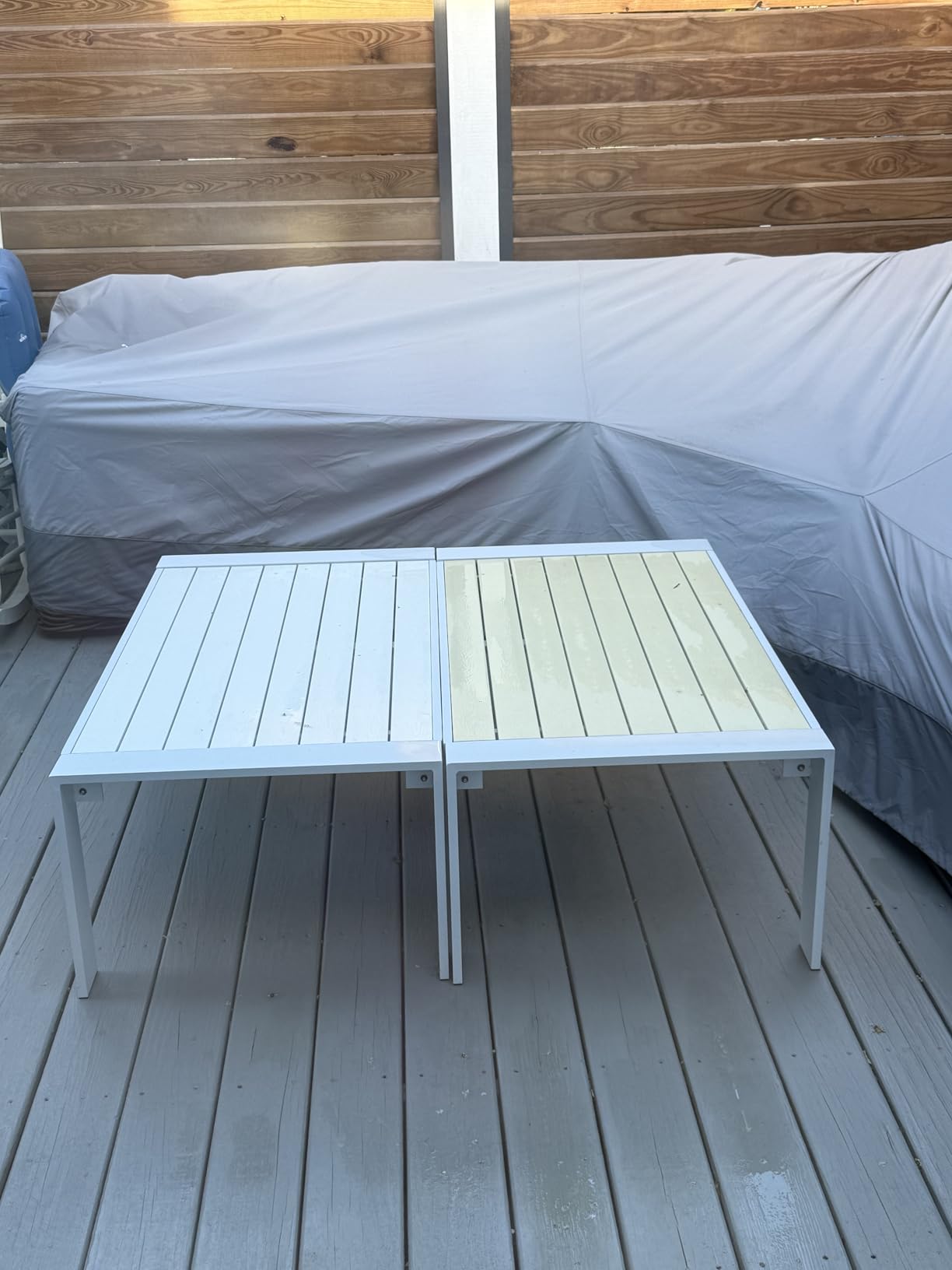 Solaste Aluminum Outdoor Coffee Table, All-Weather Rectangle Metal Patio Coffee Table Furniture for Balcony, Garden, Indoor or Outdoor Use, Dark Grey customer photo 2