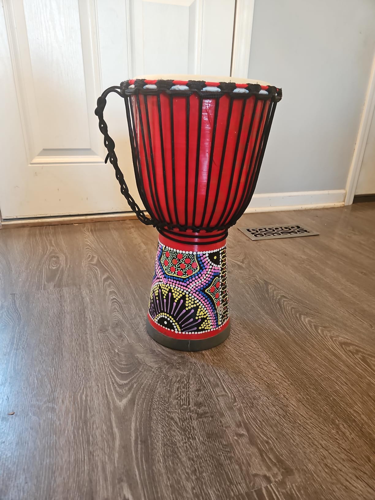 Djembe Drum, AKLOT African Drum Hand-Carved 8 inches Mahogany Goatskin Drumhead for Adults Starter Beginners customer photo 2