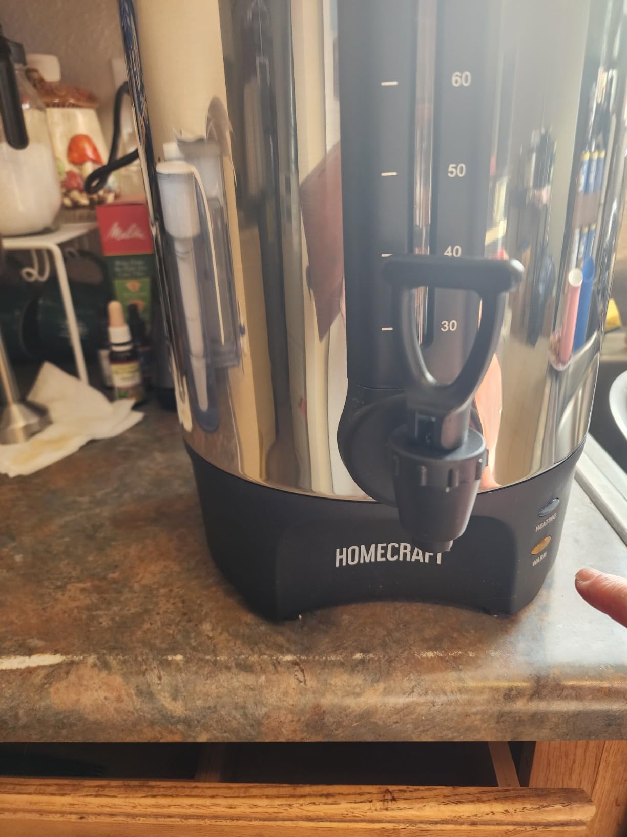 Homecraft 100-Cup Coffee Urn and Hot Beverage Dispenser with Dripless Faucet, Quick-Brewing, Stainless Steel customer photo 2
