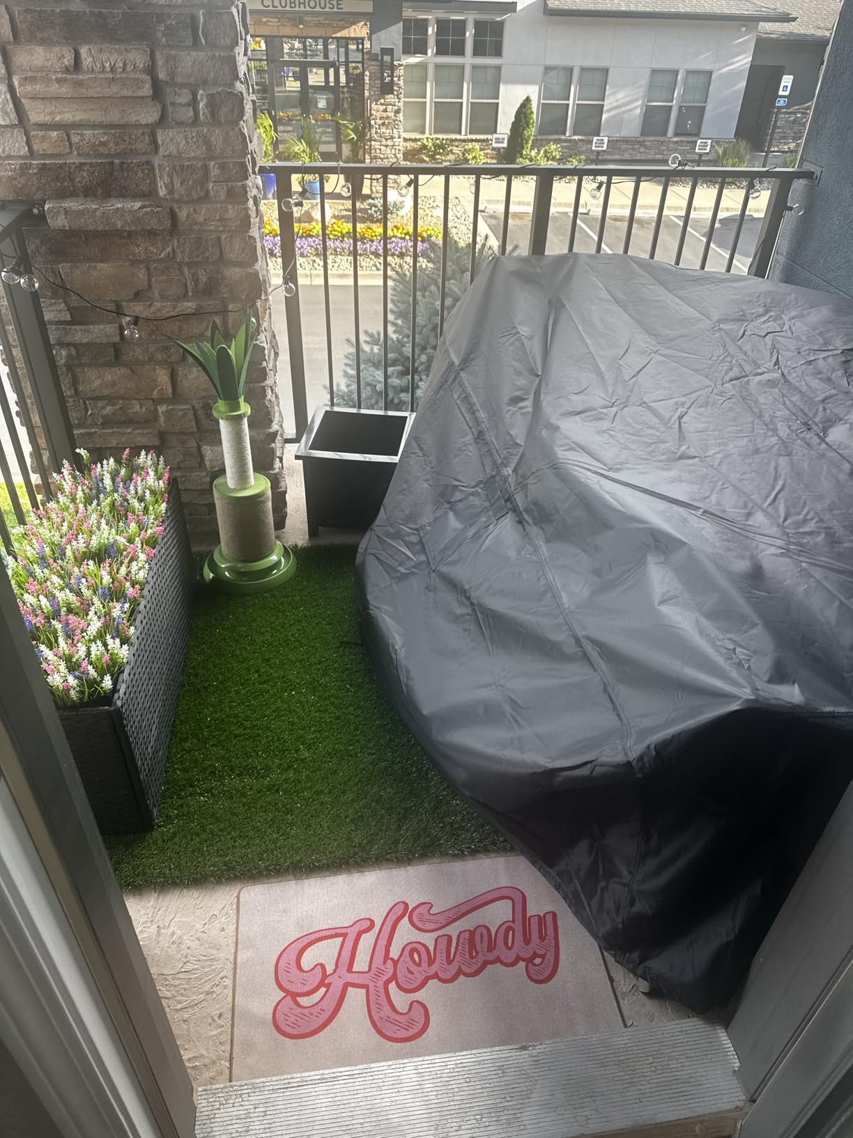 AYOHA Artificial Turf 4 ft x 6 ft with Drainage, 1.38 Inch Realistic Fake Grass Rug Indoor Outdoor Lawn Landscape for Garden, Balcony, Patio, Synthetic Grass Mat for Dogs, Customized customer photo 2