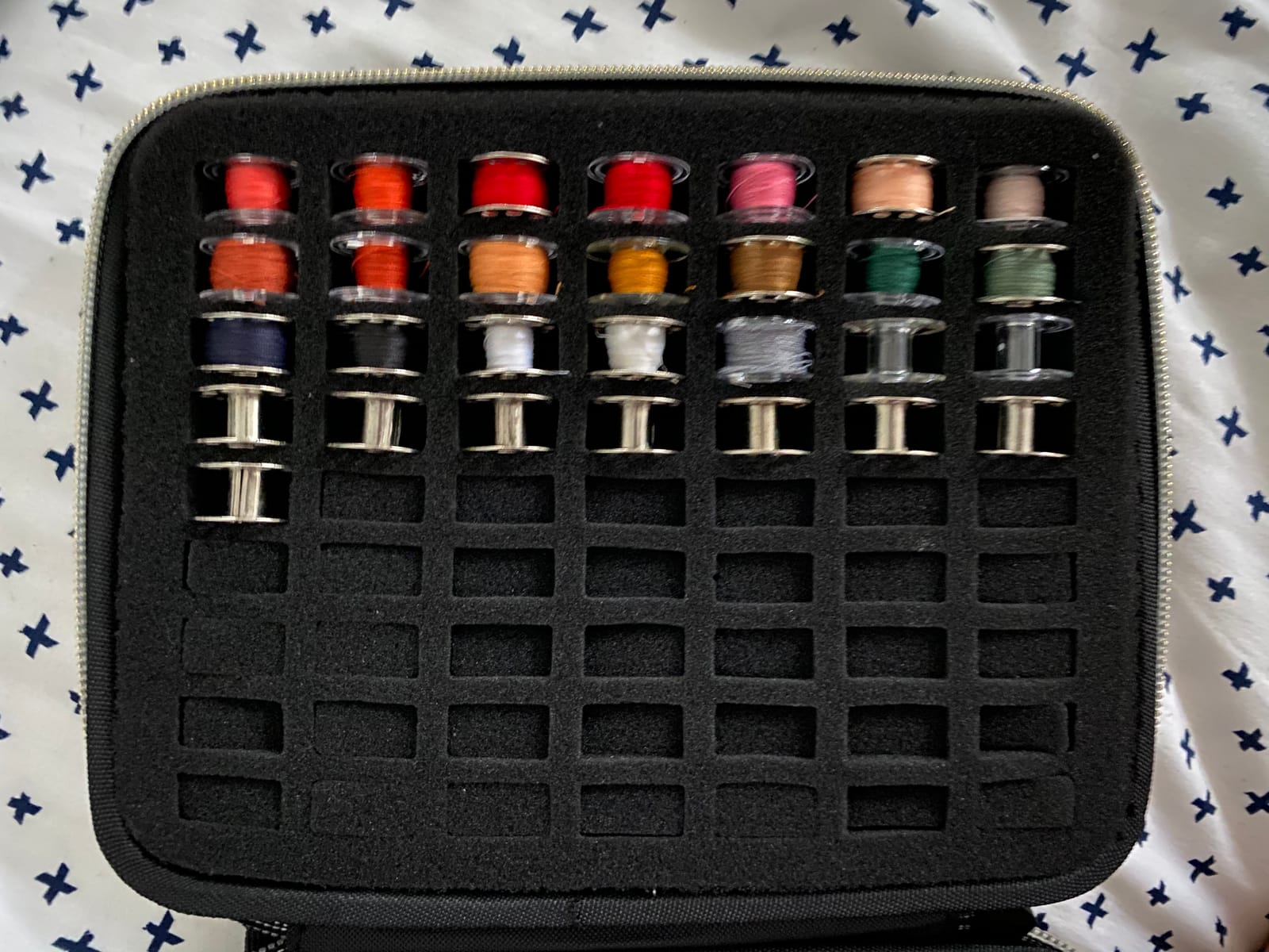 ALKOO Bobbin Holder Organizer Case, Holds 63 Bobbins, 63 Snug Bobbin Slots, Zip Closure Helps Prevent Tangles, Bobbins Not Included, Black customer photo 1