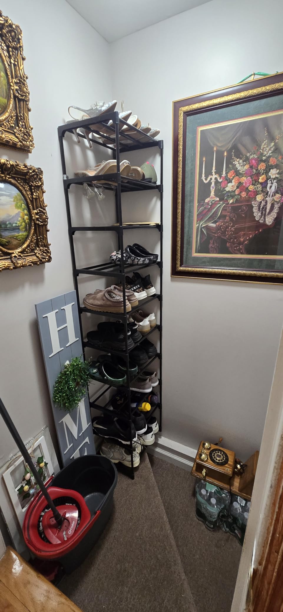 OYREL Shoe Rack - Sturdy Metal Shoes Storage Organizer for Closet, Entryway, Garage, Door Entrance, Space Saving 10-Tier Narrow Shoe Shelf, Stackable Free Standing Shoes Holder customer photo 1