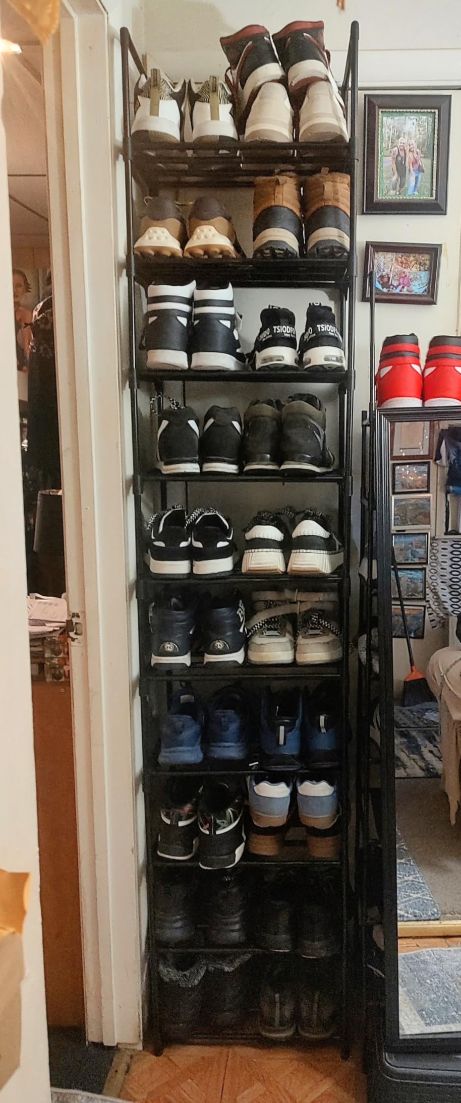 OYREL Shoe Rack - Sturdy Metal Shoes Storage Organizer for Closet, Entryway, Garage, Door Entrance, Space Saving 10-Tier Narrow Shoe Shelf, Stackable Free Standing Shoes Holder customer photo 2