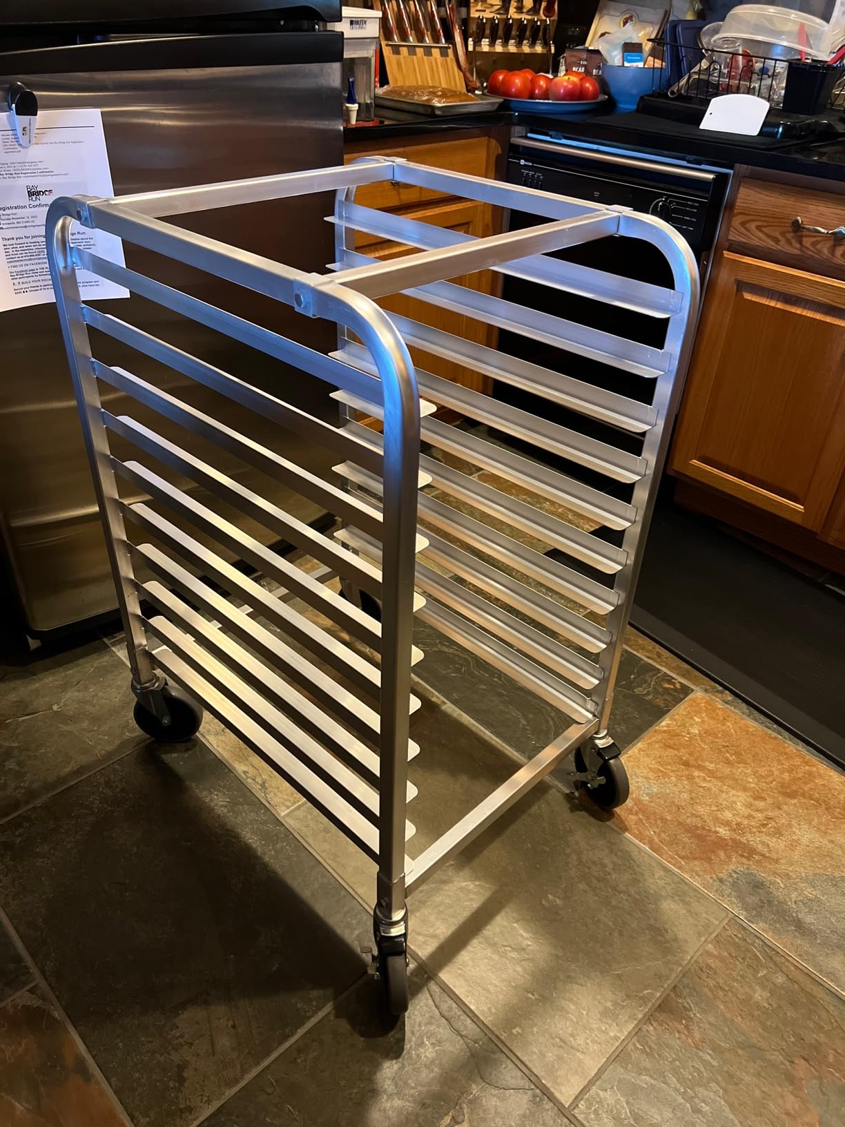 Profeeshaw 10-Tier Bun Pan Rack, Aluminum Sheet Pan Bakers Rack with Wheels customer photo 2