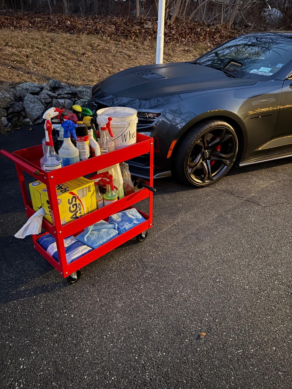 Torin APTC302B Steel Tool Service Push Cart with 3 Shelves and 200 lb Capacity, Red customer photo 2