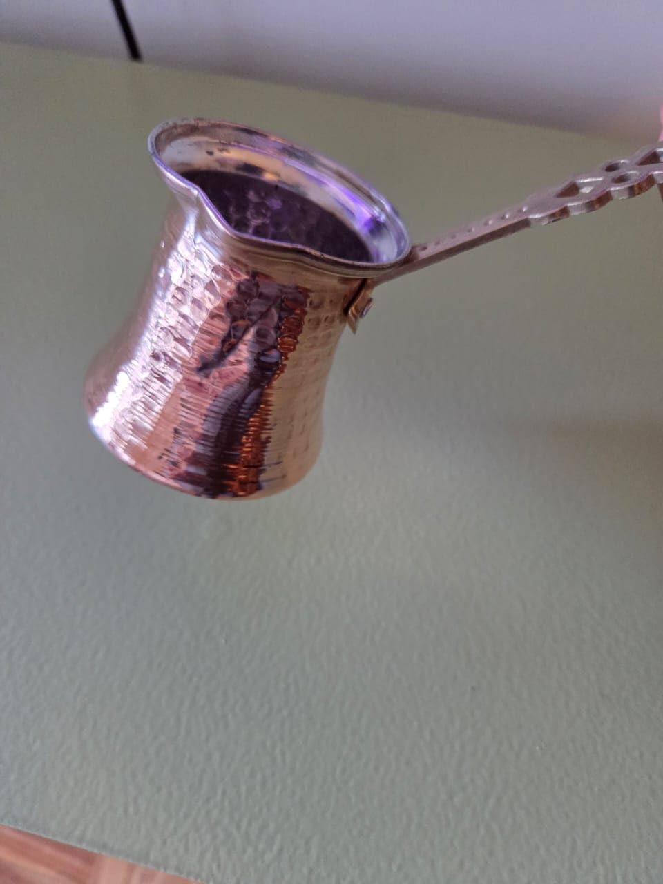 Hakan Turkish Coffee Pot | Stove Top Water Boiler, Coffee Maker, Butter, Chocolate & Milk Warmer | Even and Quick Heat with Handcrafted Copper Material | Coffee Gifts Idea, 5 Oz (150 cc) customer photo 2