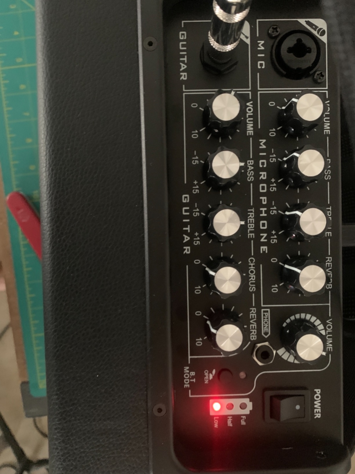 Acoustic Guitar Amplifier, 30 Watt Bluetooth Speaker Rechargeable Portable Acoustic Guitar Amp with Reverb Chorus Effect,3 Inputs, Black customer photo 2