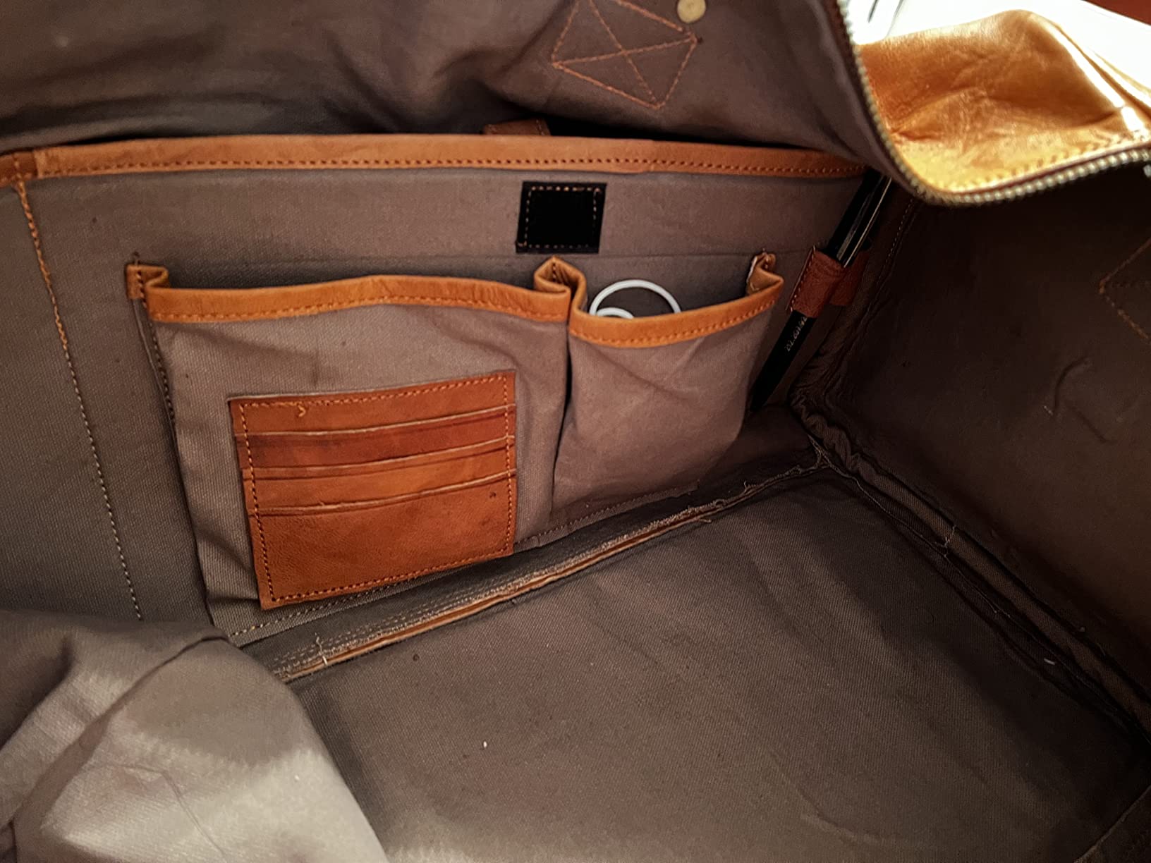 Berliner Bags Vintage Full Grain Leather Duffle Bags For Men Olso, Brown customer photo 1