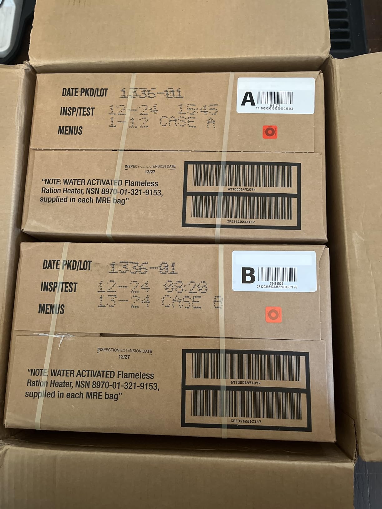 U.S. MRE Variety Pack of 12, A or B Case Random | MRE Kit Emergency-Ready - 12-Meal Variety Pack w/ Flameless Heater, Entree & Dessert, Survival Ration customer photo 2