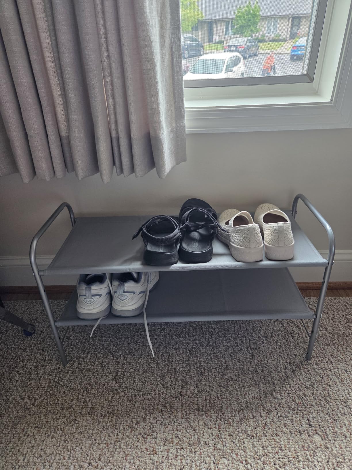 Simple Houseware 5-Tier Shoe Rack Storage Organizer, 15-24 Pairs, Bronze | Space-Saving Shoe Shelf with Sturdy Metal Frame and Non-Woven Fabric Shelves for Entryway, Garage & Corridor customer photo 1