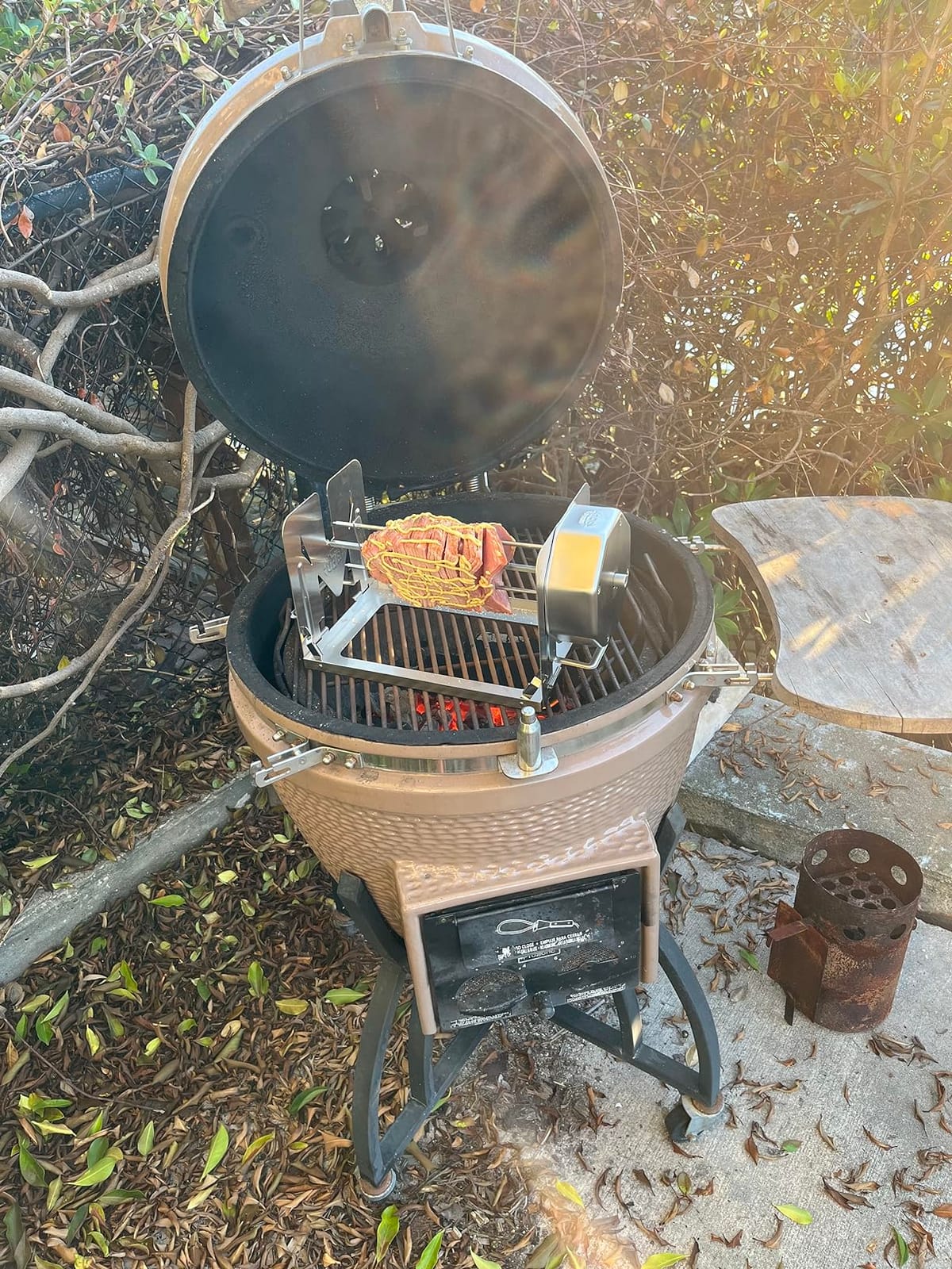 ROTO-Q 360 Cordless Universal Rotisserie Kit for Grills Ovens and Smokers - Non-Electric Wind-up Spit Roaster, Gas or Charcoal BBQ - Indoor/Outdoor (Stainless Steel) customer photo 2