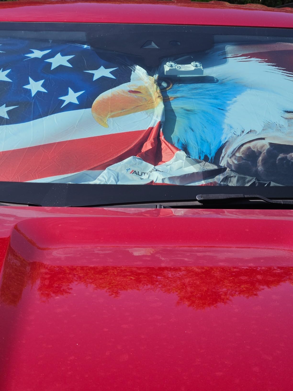 Autoamerics Truck Windshield Sun Shade - American Flag, 64 x 33.5 in customer photo 1