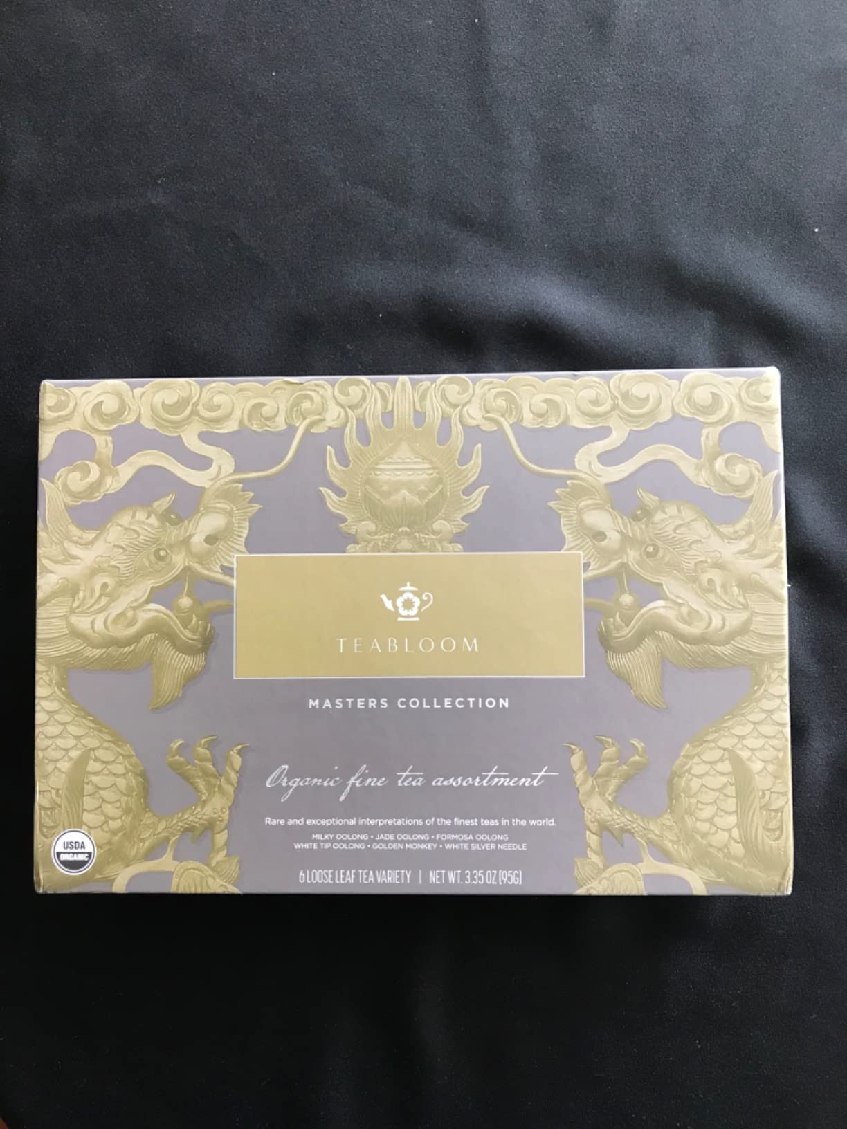 Teabloom Masters Collection - Six Rare Single-Origin Organic Loose Leaf Teas - Milky Oolong, White Silver Needle, Big Red Robe, Golden Monkey, Jade and White Tip Oolong customer photo 1
