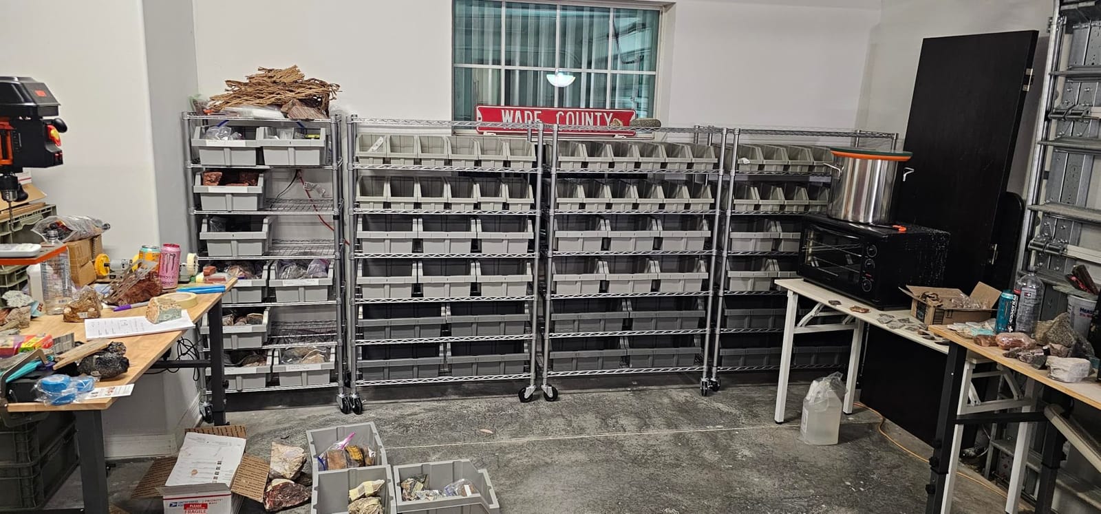 7-Tier NSF 16-Bin Steel Wire Shelving Rack, 36