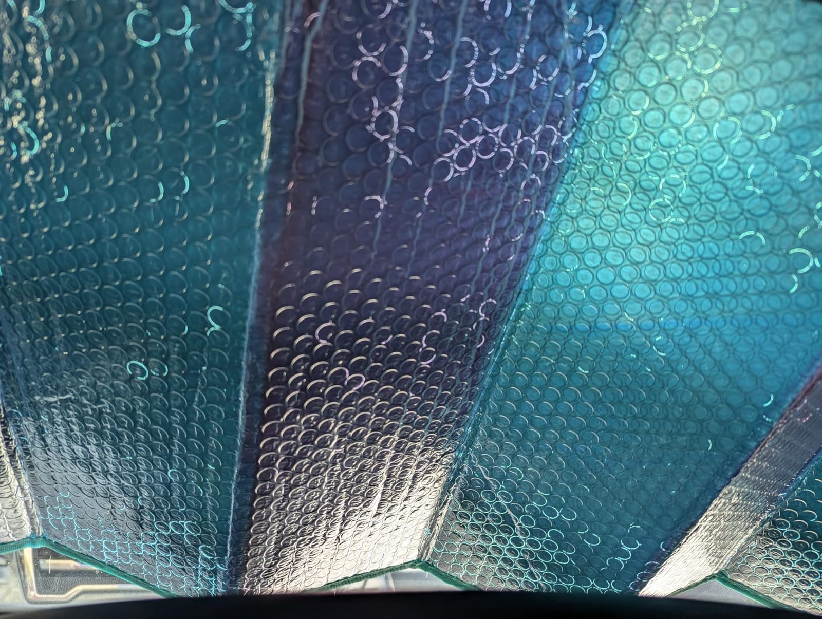 BDK Iridescent Matte Black Front Windshield Sunshade Accordion Folding Style Auto Shade for Car Truck SUV Van Blocks UV Rays Sun Visor Protector Easy Setup Keeps Your Vehicle Cool - 58 x 27 inches customer photo 1