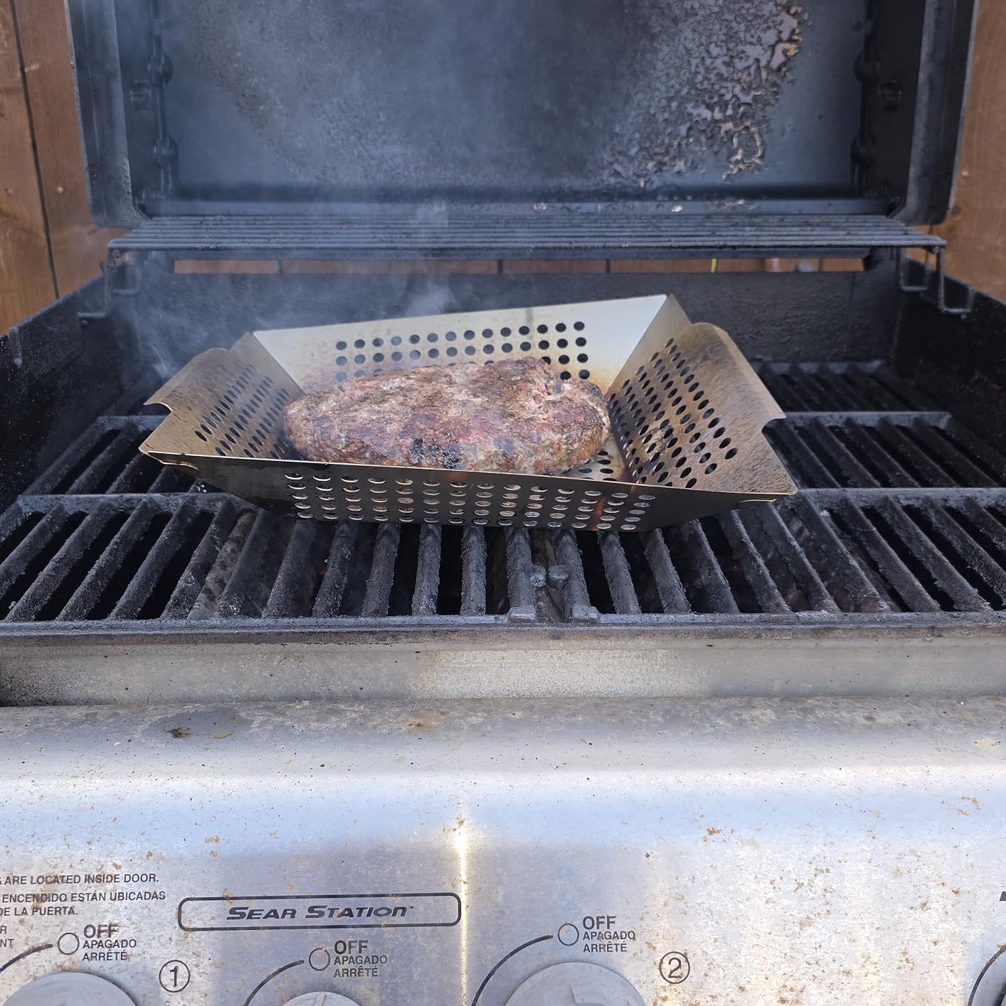 Grill Basket 12 Inch Stainless Steel,Large BBQ Accessories fit most Grill customer photo 2