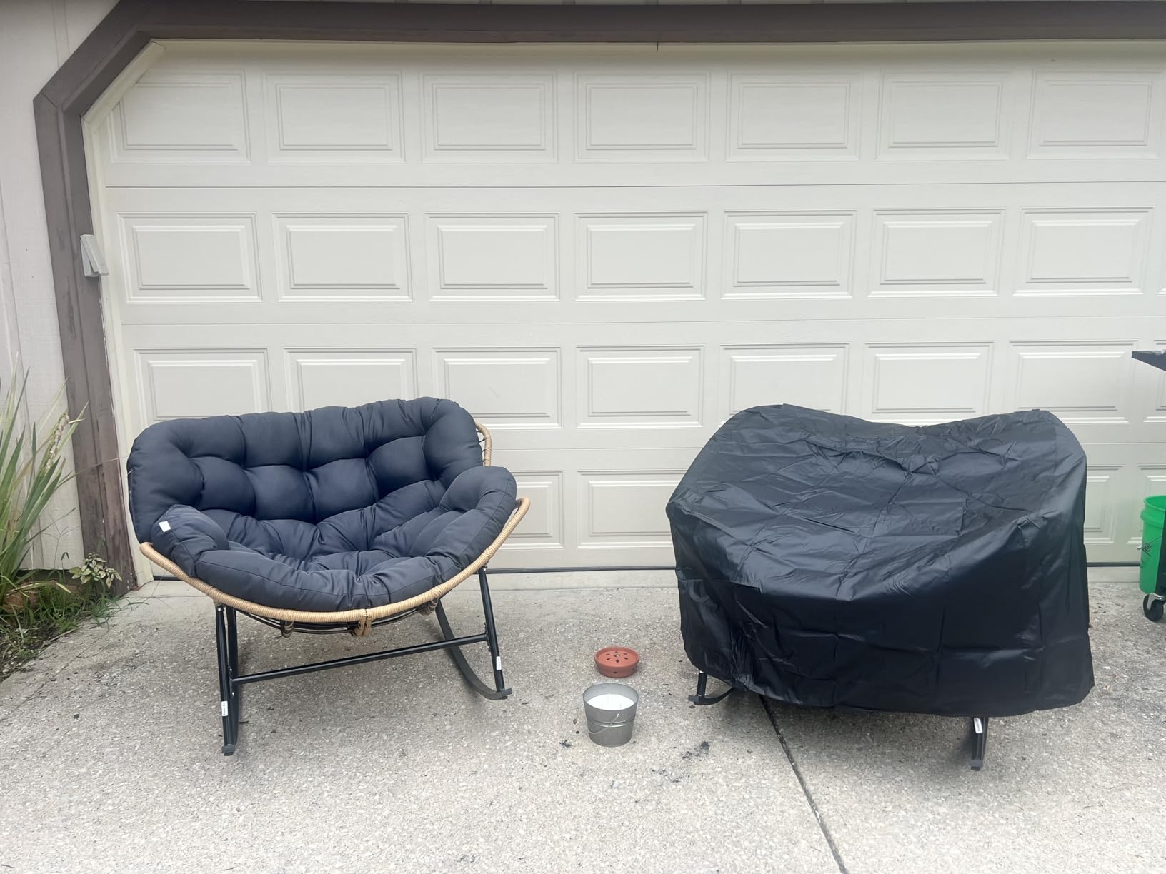 Stacking Outdoor Chair Cover Waterproof, Uranshin Outdoor Patio Furniture Covers Stacked Chairs 210D, Lounge Chair Covers Outdoor Stack Chairs for All Weather Protection, Black, 25