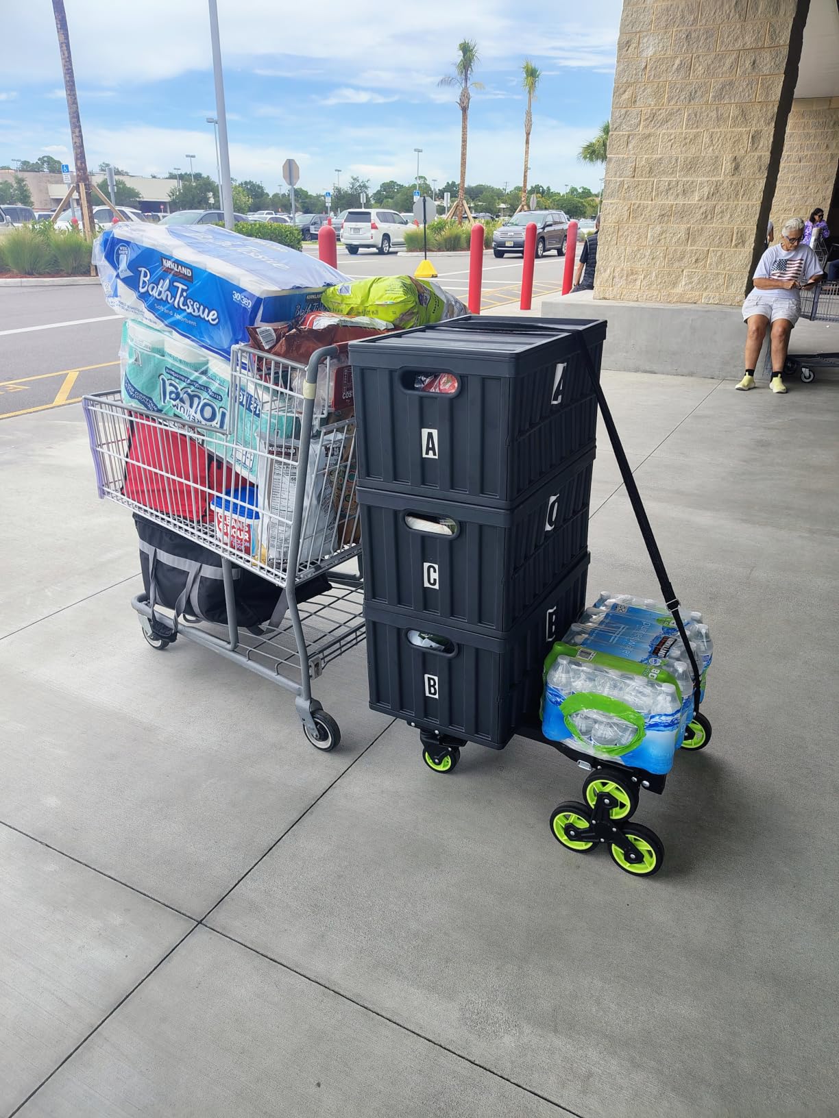 Folding Hand Truck Heavy Duty 330LB Load Carrying,Convertible Dolly Cart with Retractable Handle and 4 Rubber Wheels,Portable Hand Truck Foldable for Luggage/Personal/Travel/Mobile/Office Use. customer photo 1