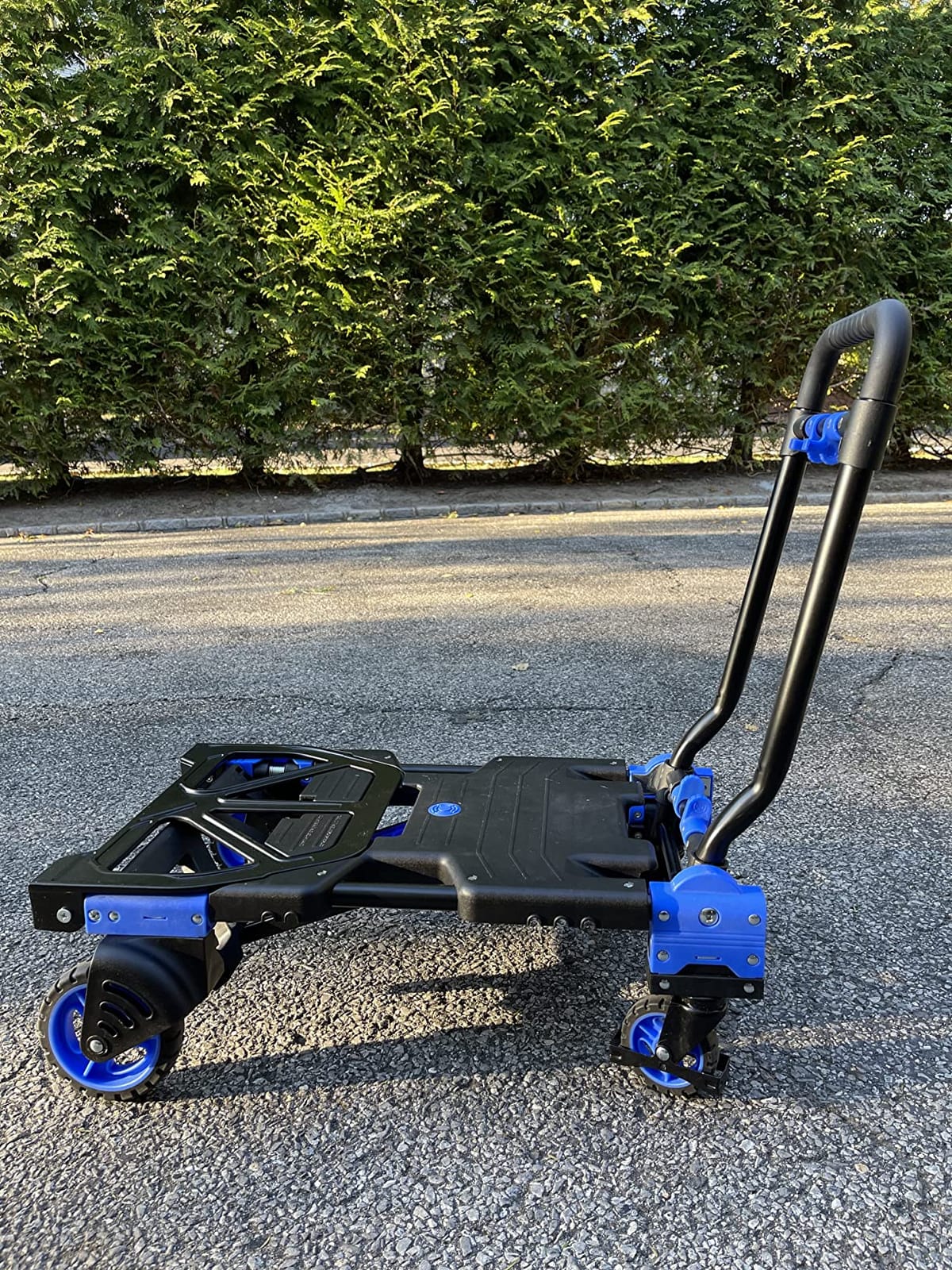 Folding Hand Truck Heavy Duty 330LB Load Carrying,Convertible Dolly Cart with Retractable Handle and 4 Rubber Wheels,Portable Hand Truck Foldable for Luggage/Personal/Travel/Mobile/Office Use. customer photo 2