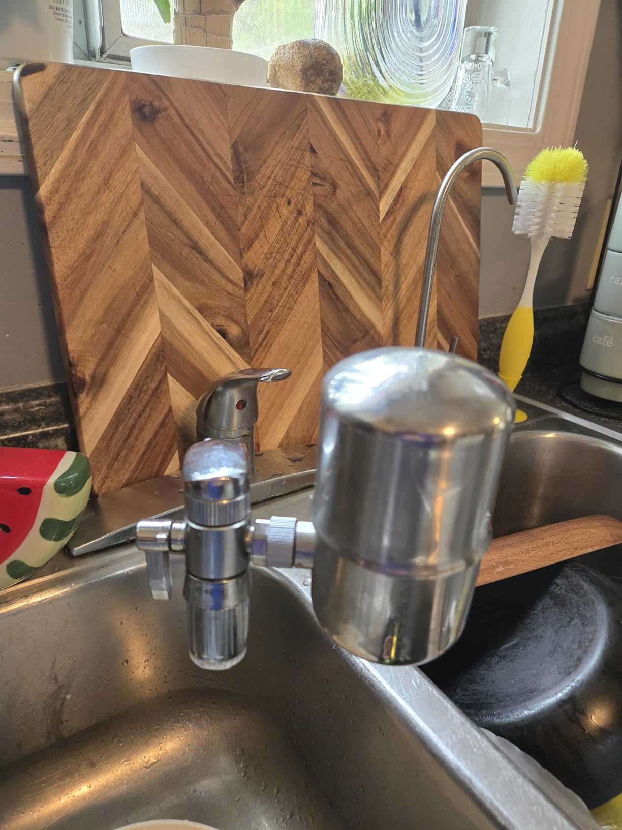 WINGSOL Stainless Steel Water Filter for Sink Faucet, NSF/ANSI 42&53, 360° Rotating Tap Purifier, Reduce Heavy Metals 99.6% Lead, Improve Taste, 250 Gallons Mineral pH+ Water, Reinforced Housing customer photo 1